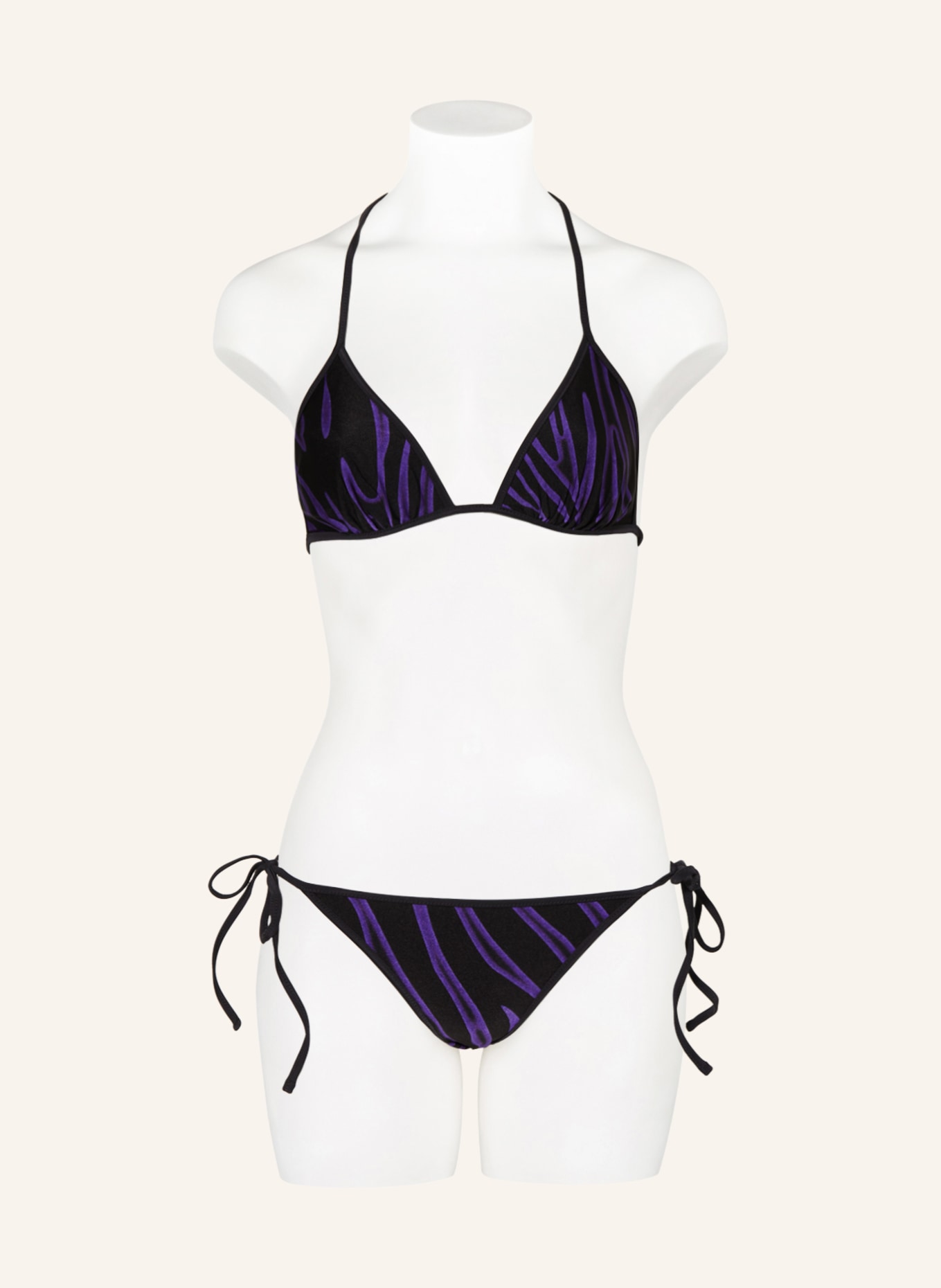 VERSACE Reversible triangle bikini top, Color: BLACK/ PURPLE (Image 5)