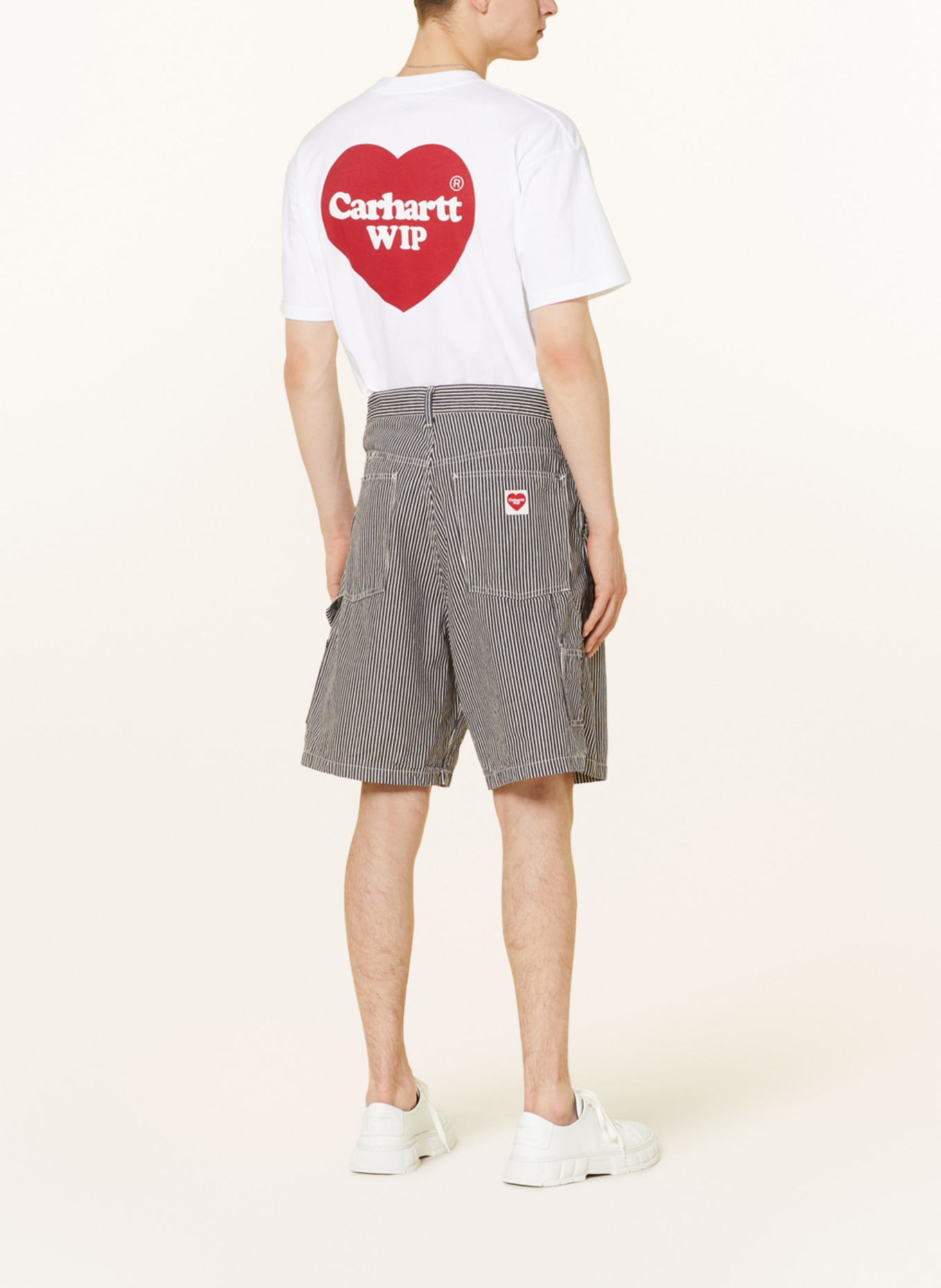 carhartt WIP Shorts TERRELL Loose Fit, Farbe: DUNKELBLAU/ WEISS (Bild 3)