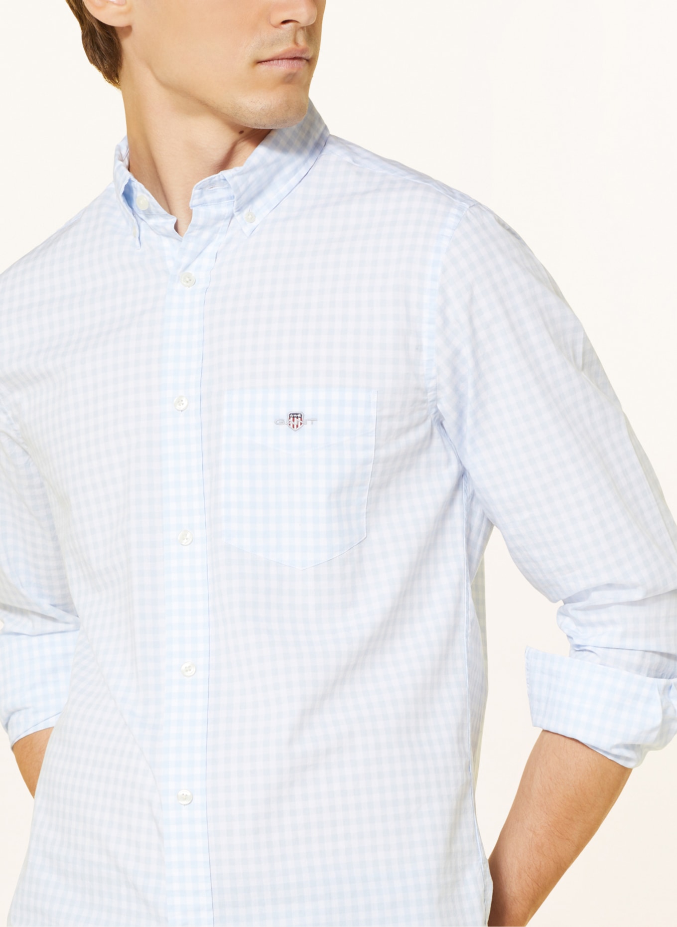 GANT Hemd Regular Fit, Farbe: WEISS/ HELLBLAU (Bild 4)