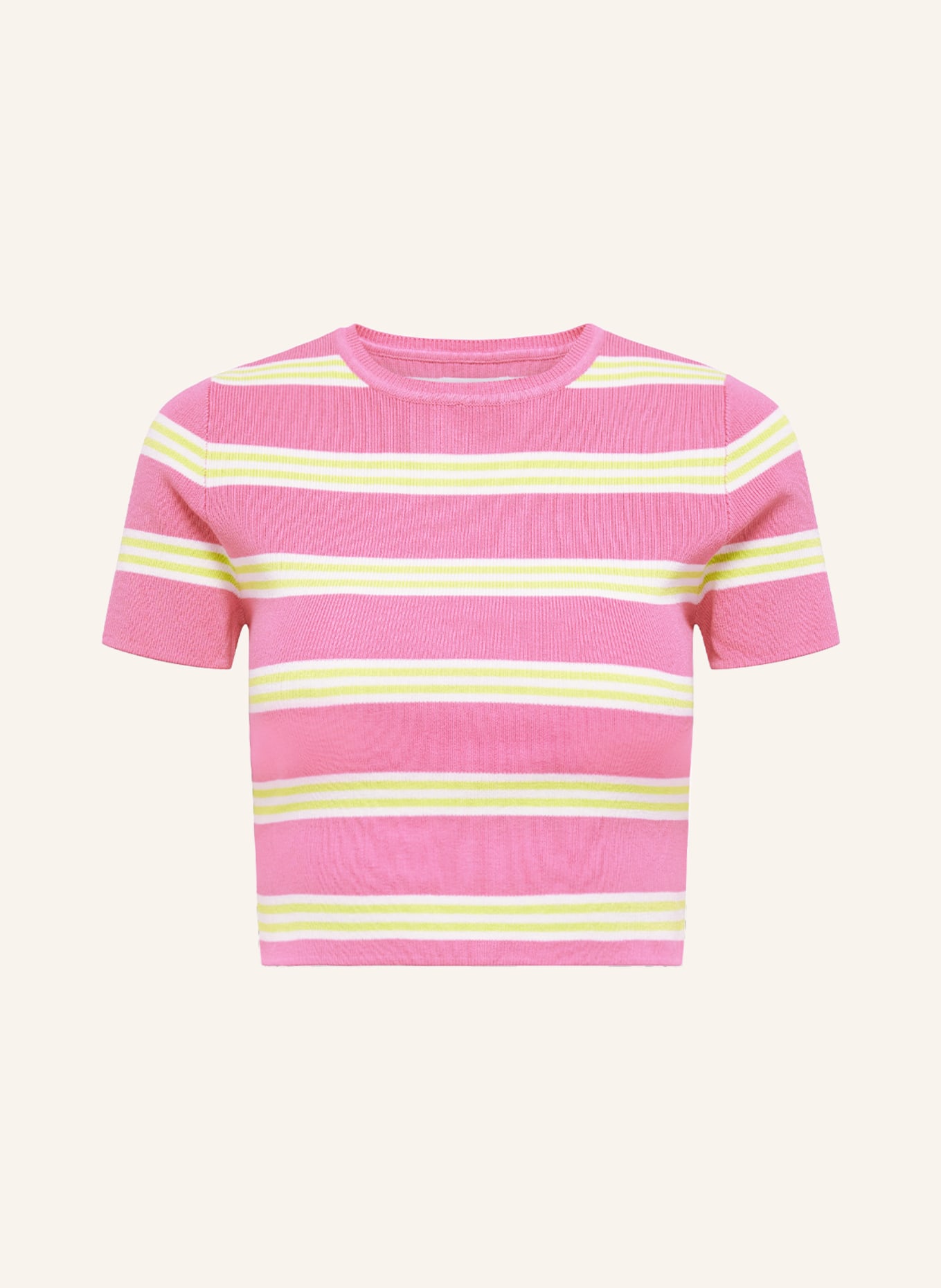 ONLY Cropped-Shirt, Farbe: PINK/ NEONGRÜN/ WEISS (Bild 1)