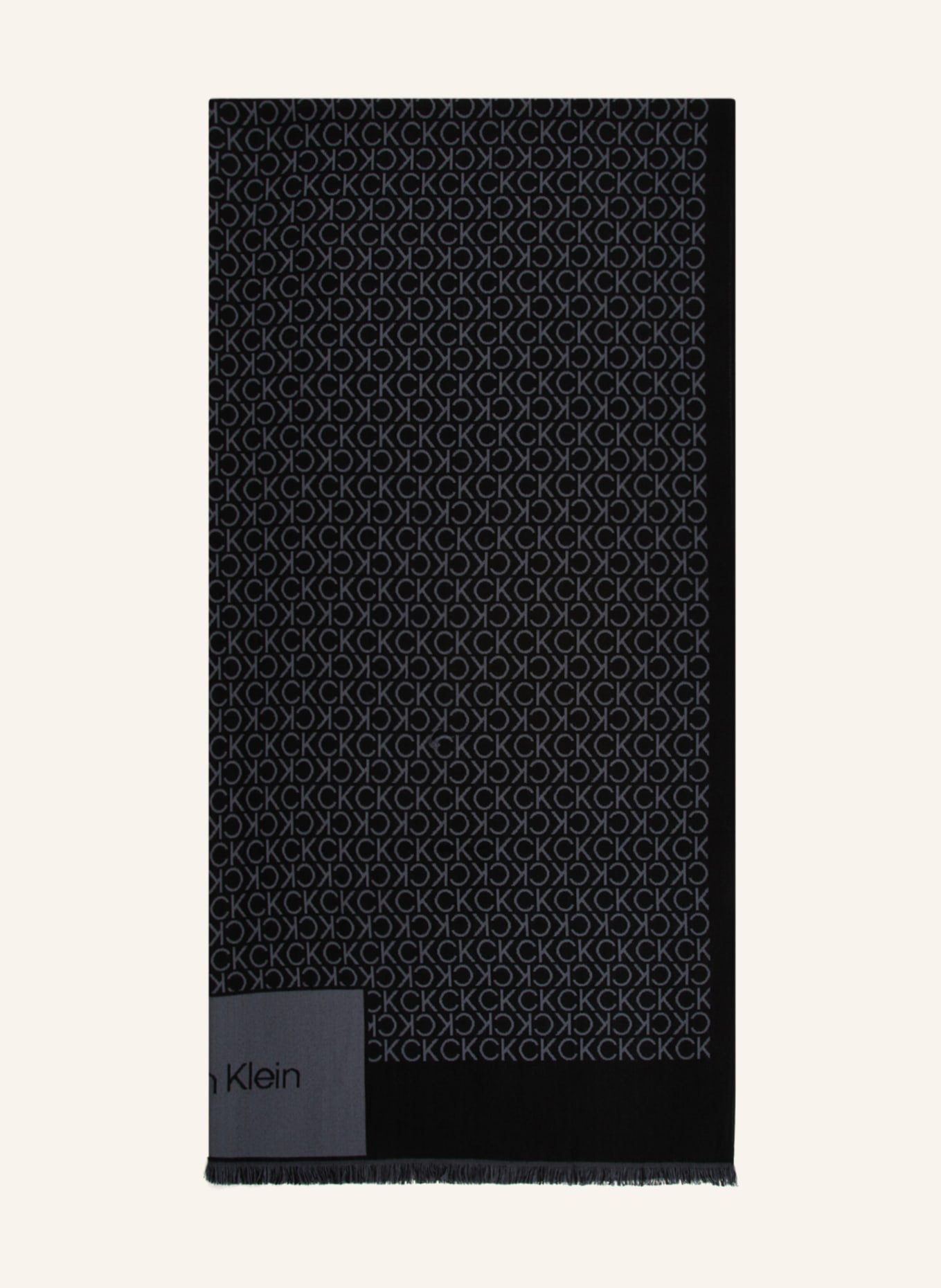 Calvin Klein Scarf, Color: BLACK/ GRAY (Image 1)