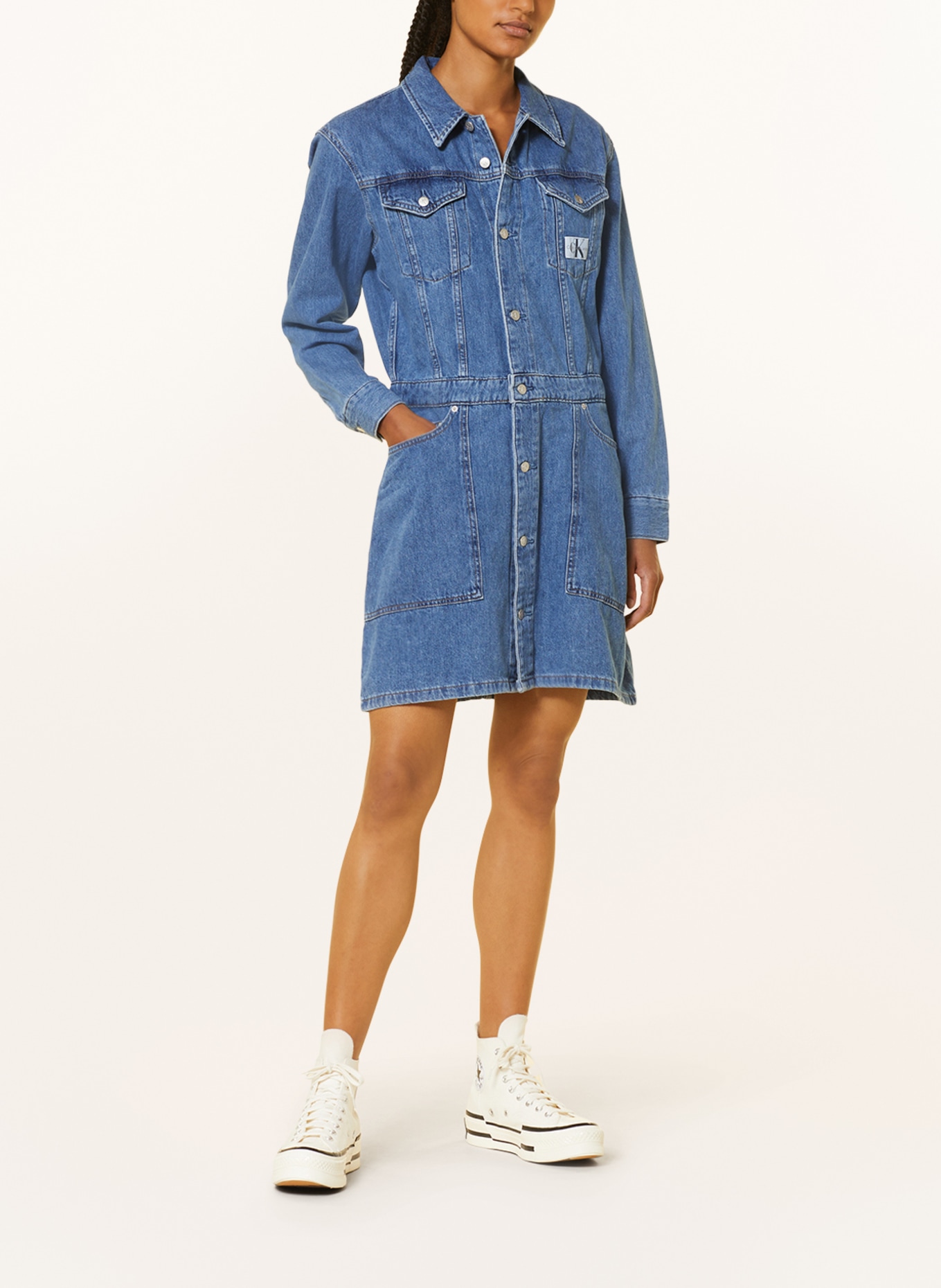 Calvin Klein Jeans Denim dress in 1a4 denim medium