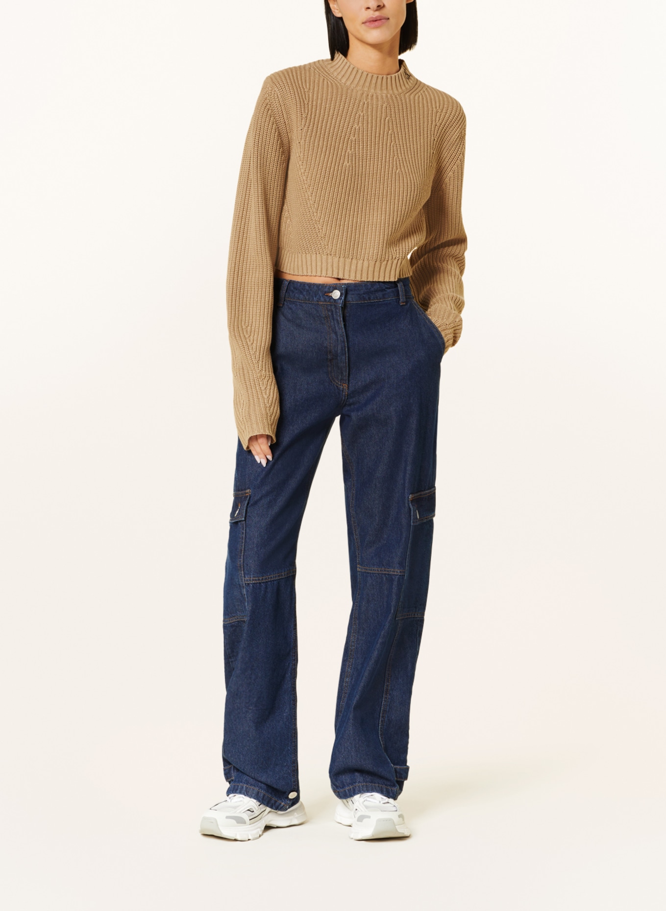 Calvin Klein Jeans Cropped-Pullover, Farbe: BEIGE (Bild 2)