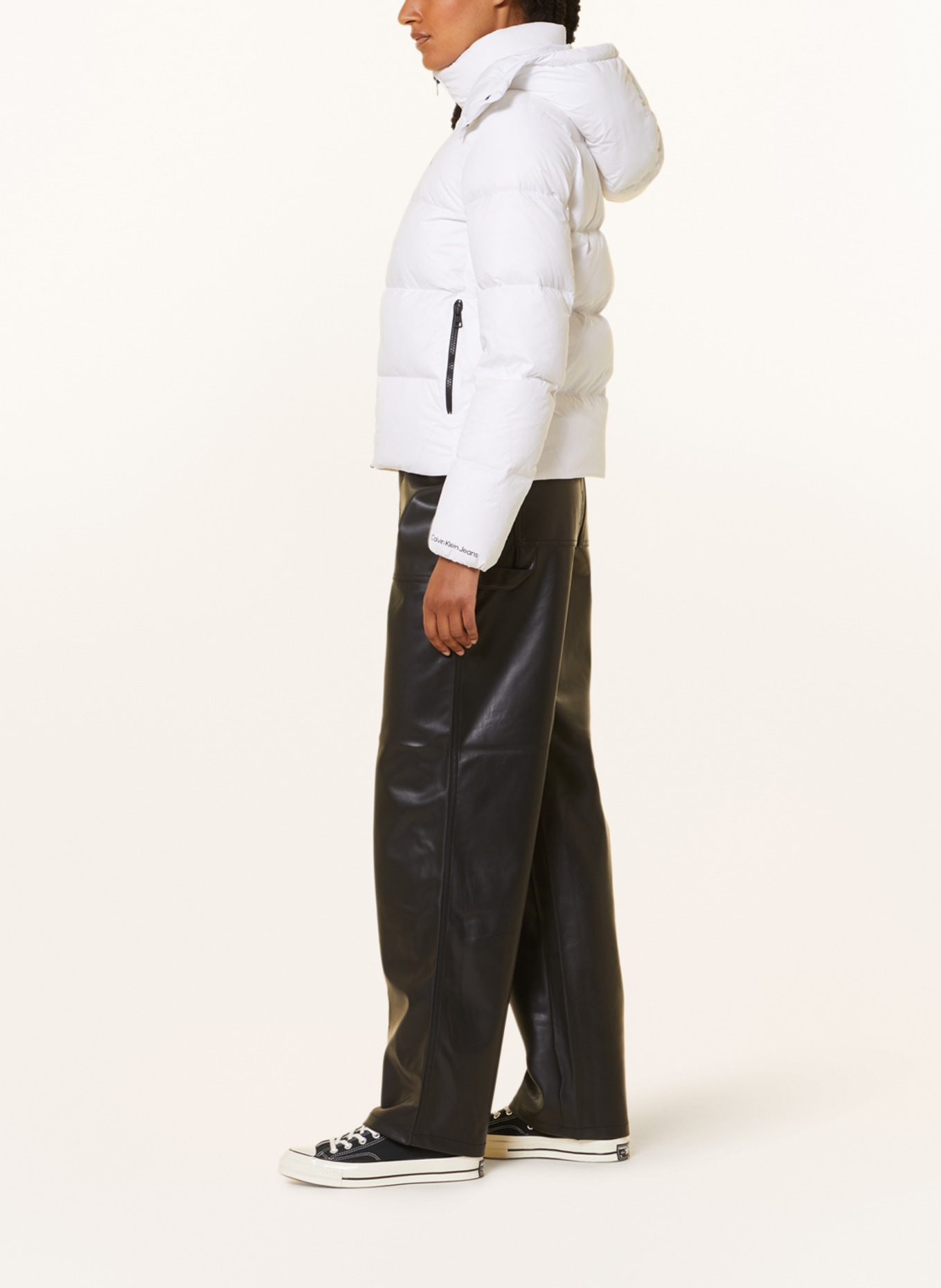 Calvin Klein Jeans Daunenjacke mit abnehmbarer Kapuze, Farbe: WEISS (Bild 4)