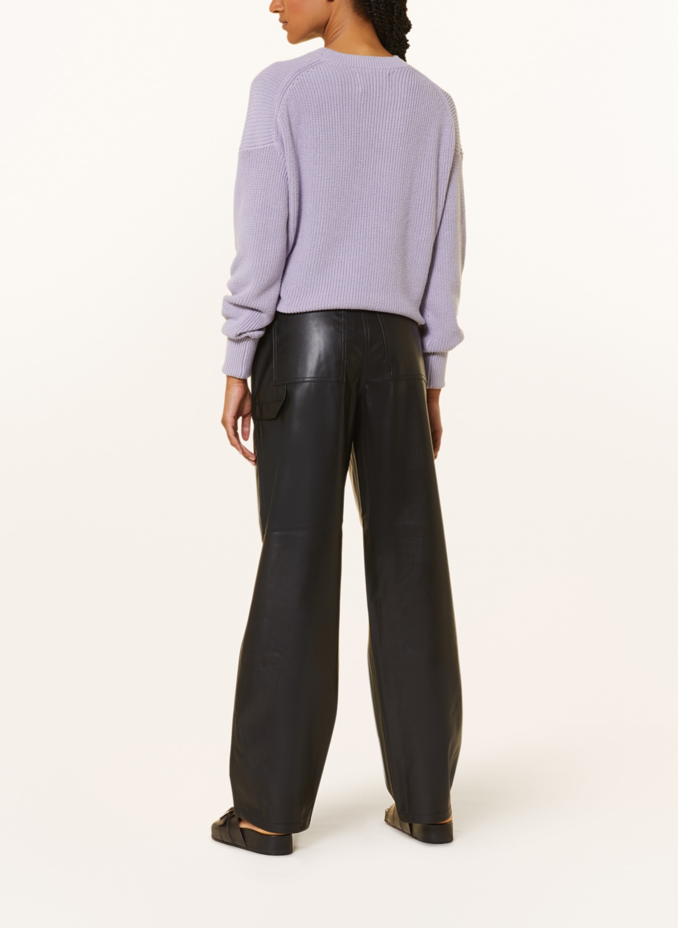 Calvin Klein Jeans Pants in leather look, Color: BEH CK Black (Image 3)