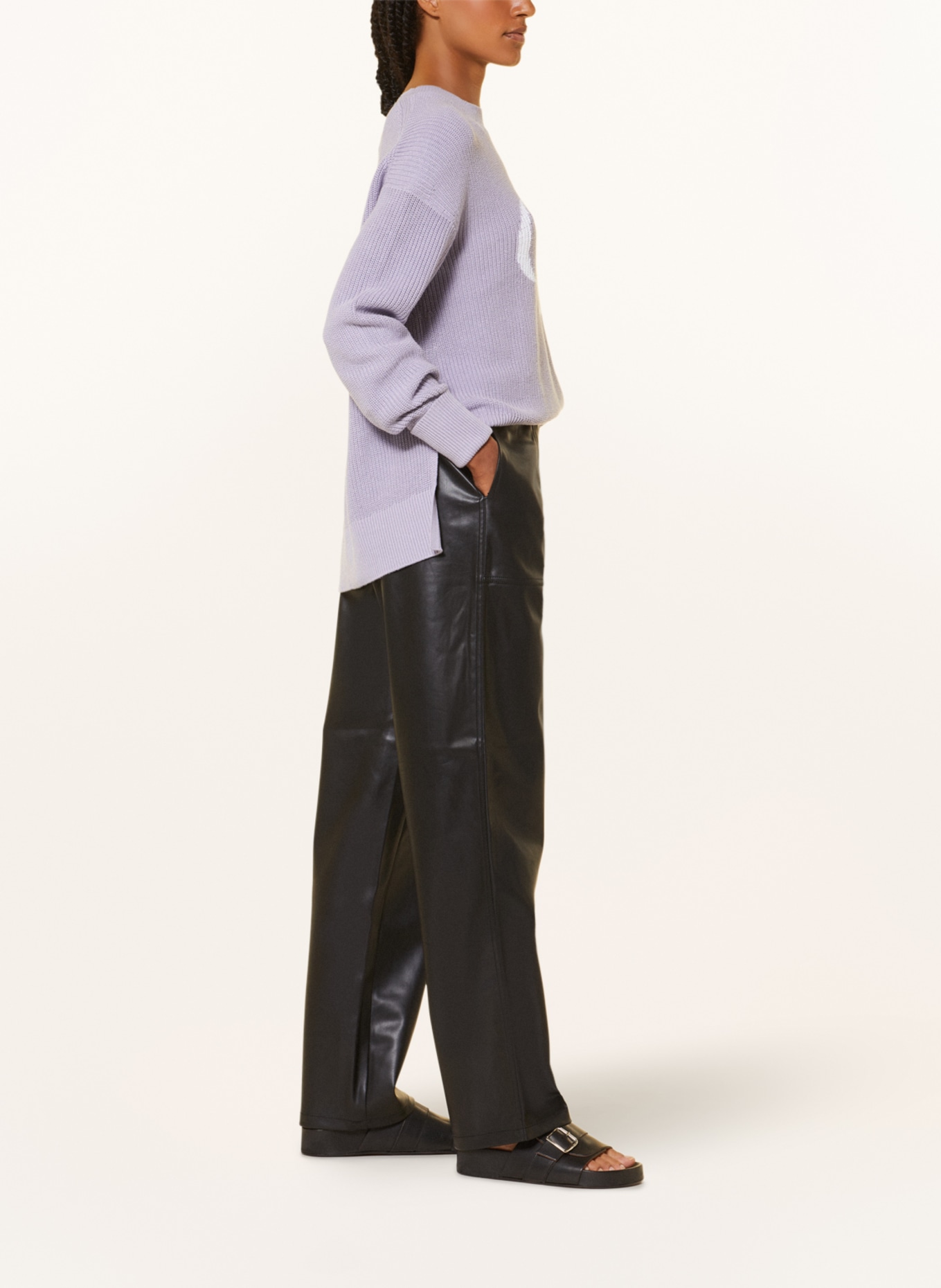 Calvin Klein Jeans Spodnie z imitacji skóry, Kolor: BEH CK Black (Obrazek 4)