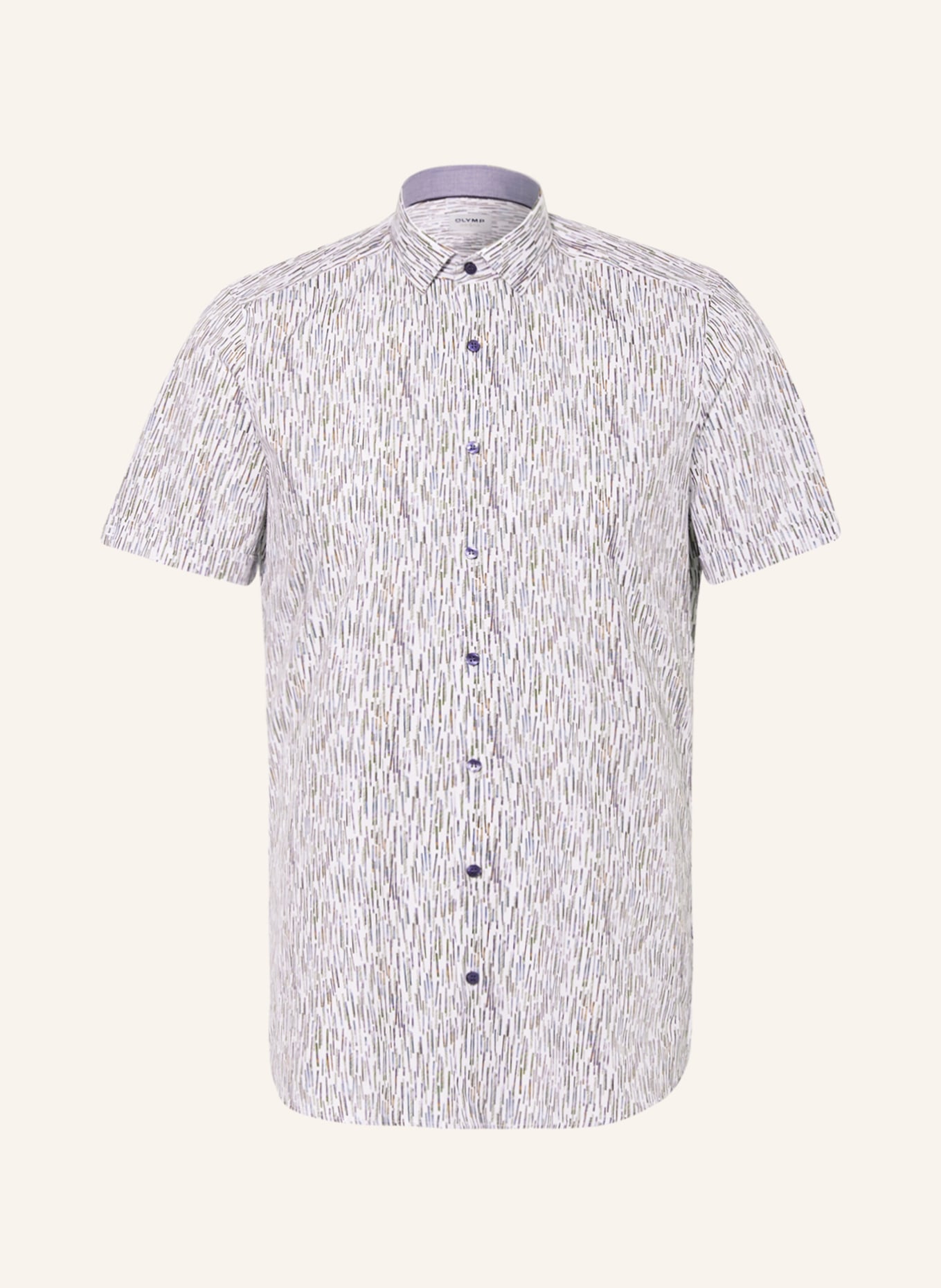 OLYMP Košile s krátkým rukávem Level Five Body Fit, Barva: BÍLÁ/ ZELENÁ/ MODRÁ (Obrázek 1)