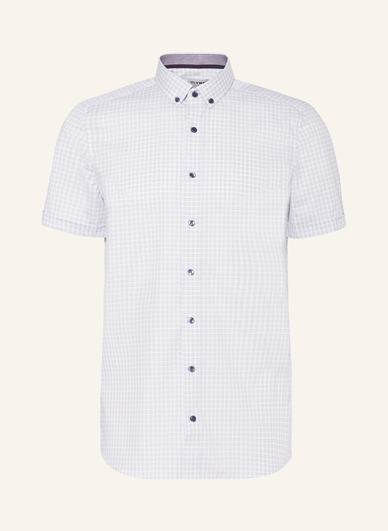 OLYMP Košile s krátkým rukávem Level Five Body Fit, Barva: BÍLÁ/ TMAVĚ MODRÁ (Obrázek 1)