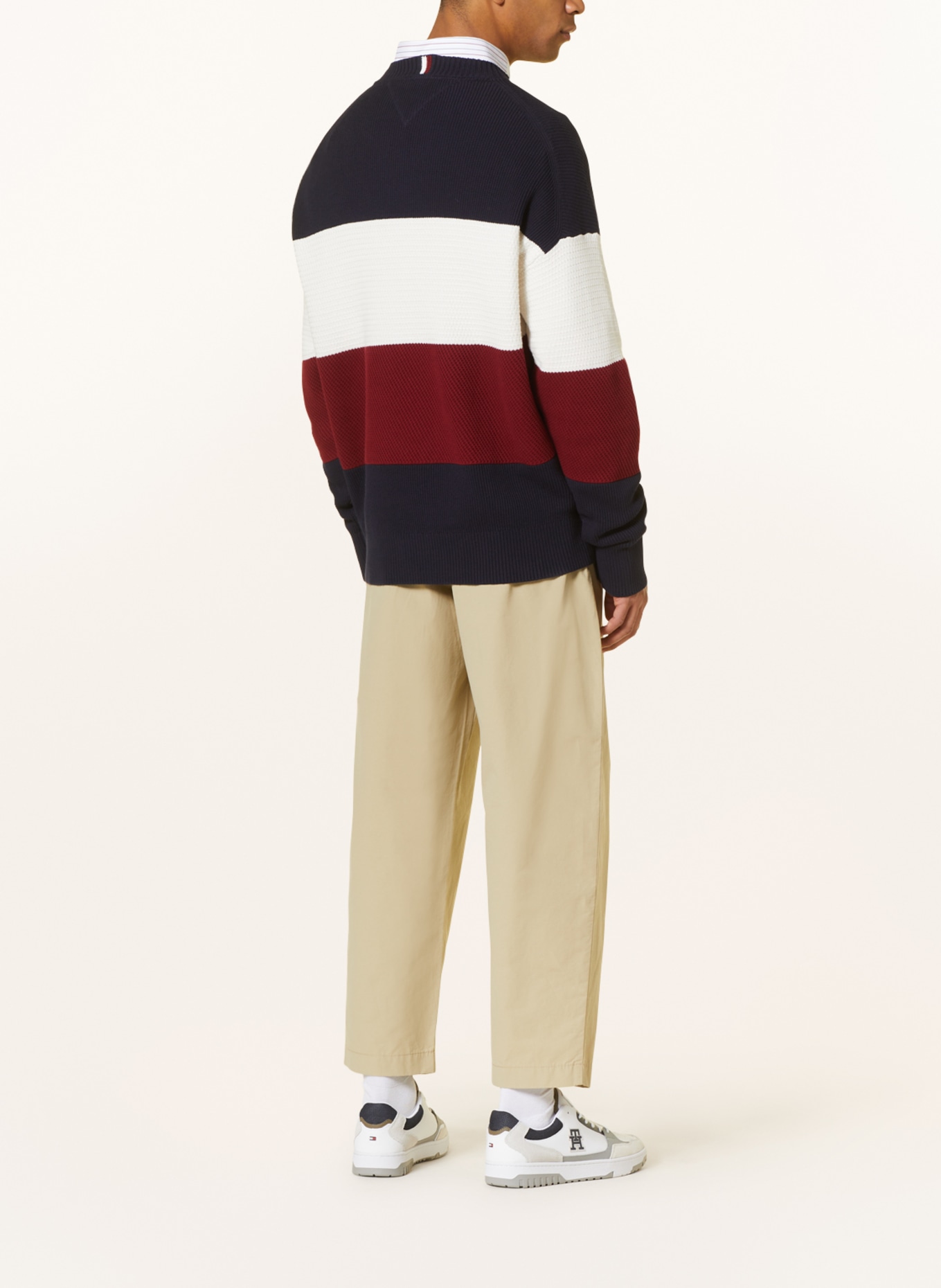 TOMMY HILFIGER Oversized-Pullover, Farbe: DUNKELBLAU/ WEISS/ DUNKELROT (Bild 3)