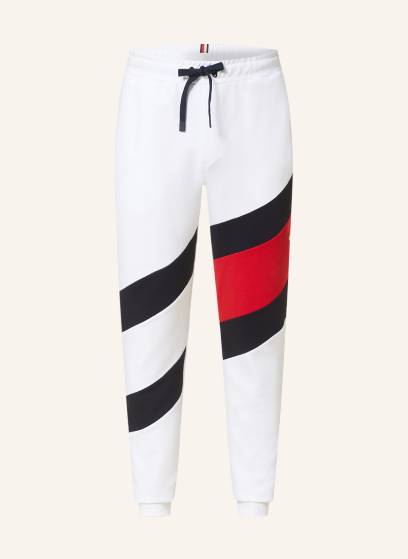 TOMMY HILFIGER Pants in jogger style, Color: WHITE/ DARK BLUE/ RED (Image 1)