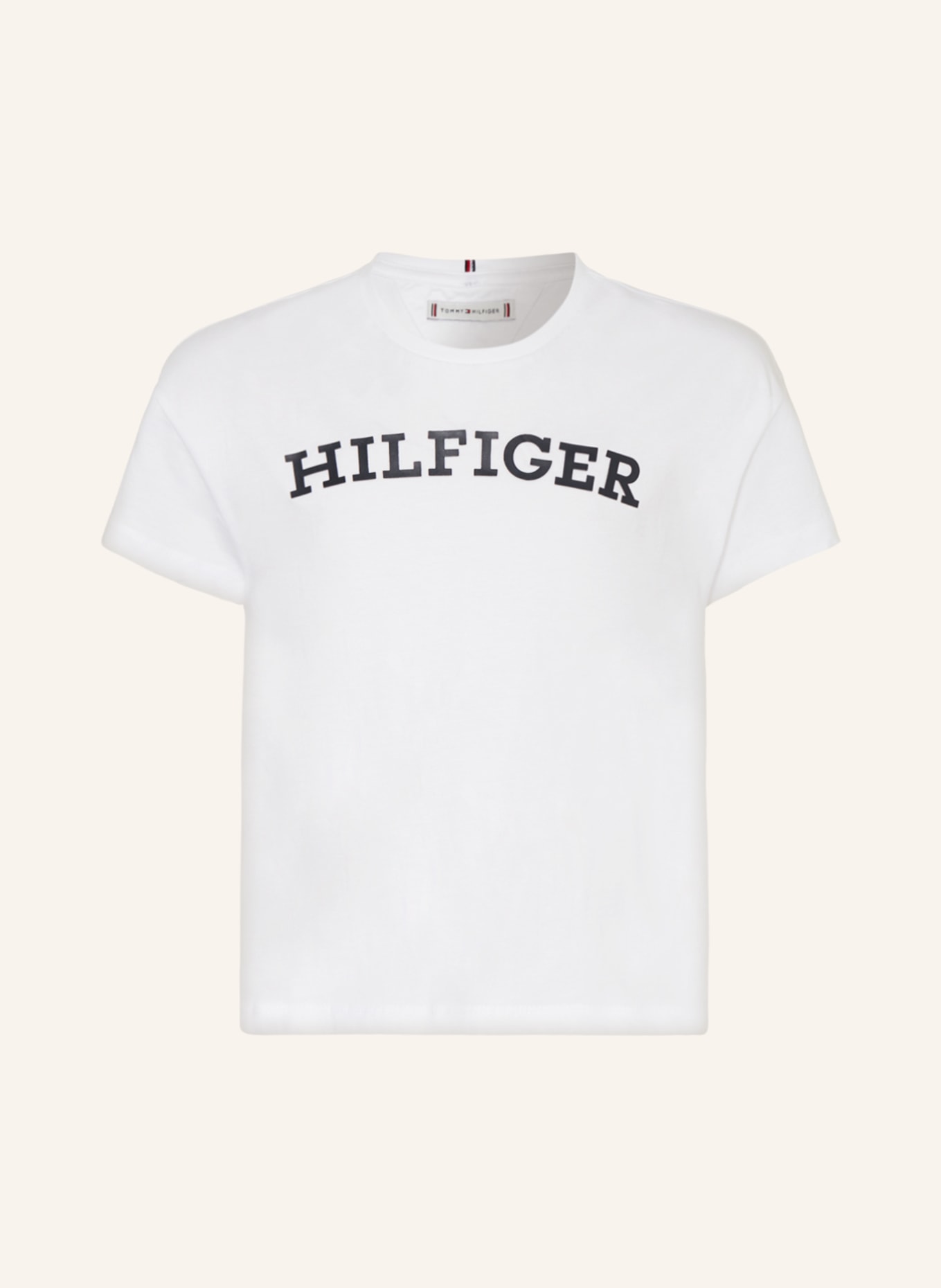 TOMMY HILFIGER Cropped-Shirt, Farbe: WEISS/ SCHWARZ (Bild 1)