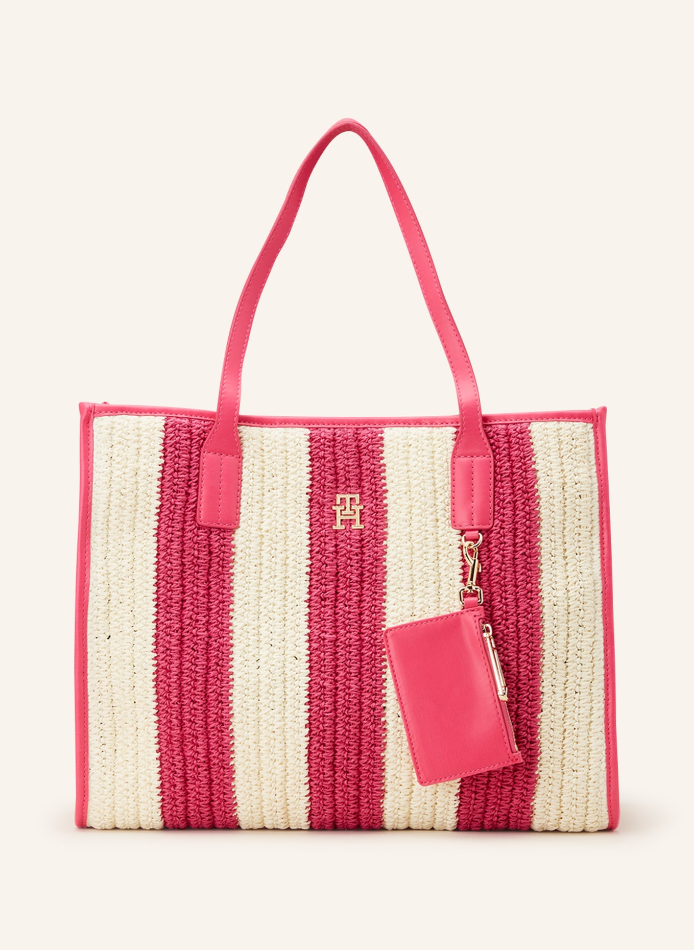 TOMMY HILFIGER Shopper with pouch, Color: LIGHT BROWN/ PINK (Image 1)