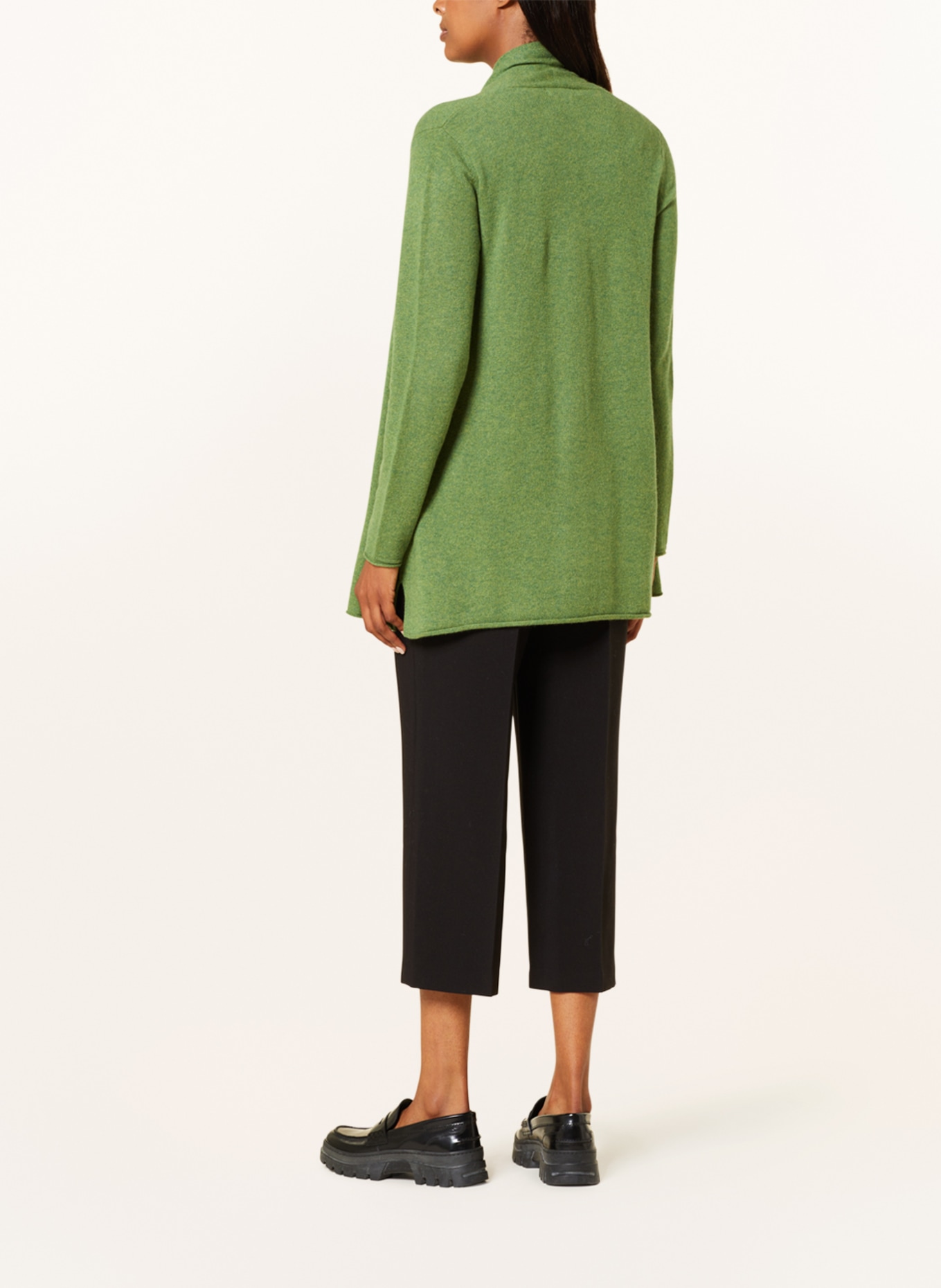 darling harbour Knit cardigan made of cashmere, Color: GREEN (Image 3)