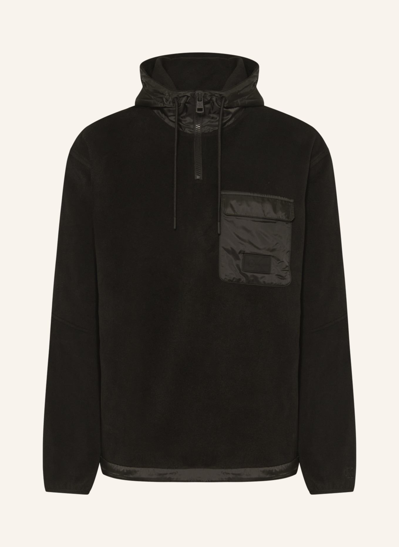 Calvin Klein Jeans Anorak jacket in mixed materials, Color: BLACK (Image 1)