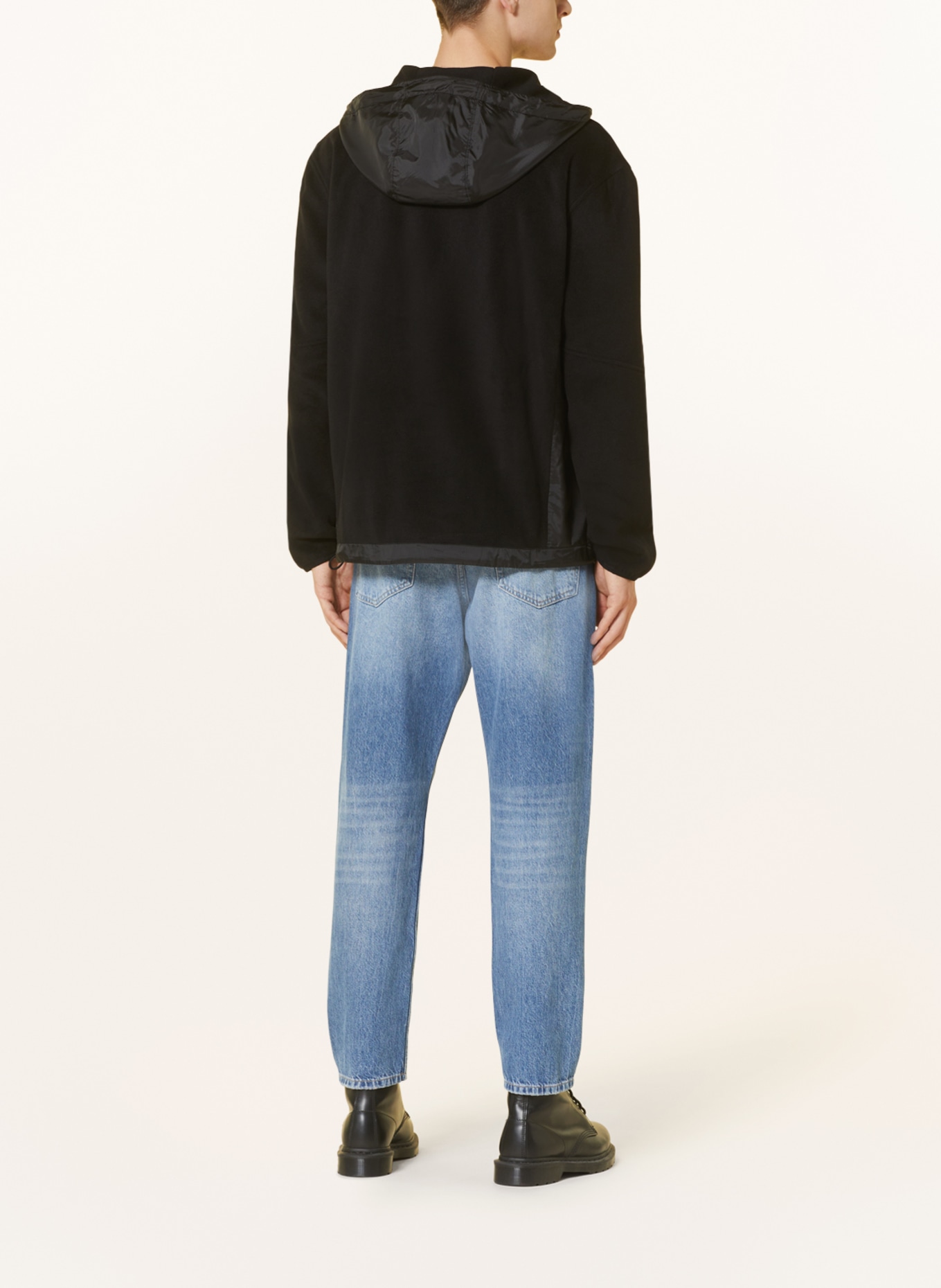Calvin Klein Jeans Schlupfjacke im Materialmix, Farbe: SCHWARZ (Bild 3)