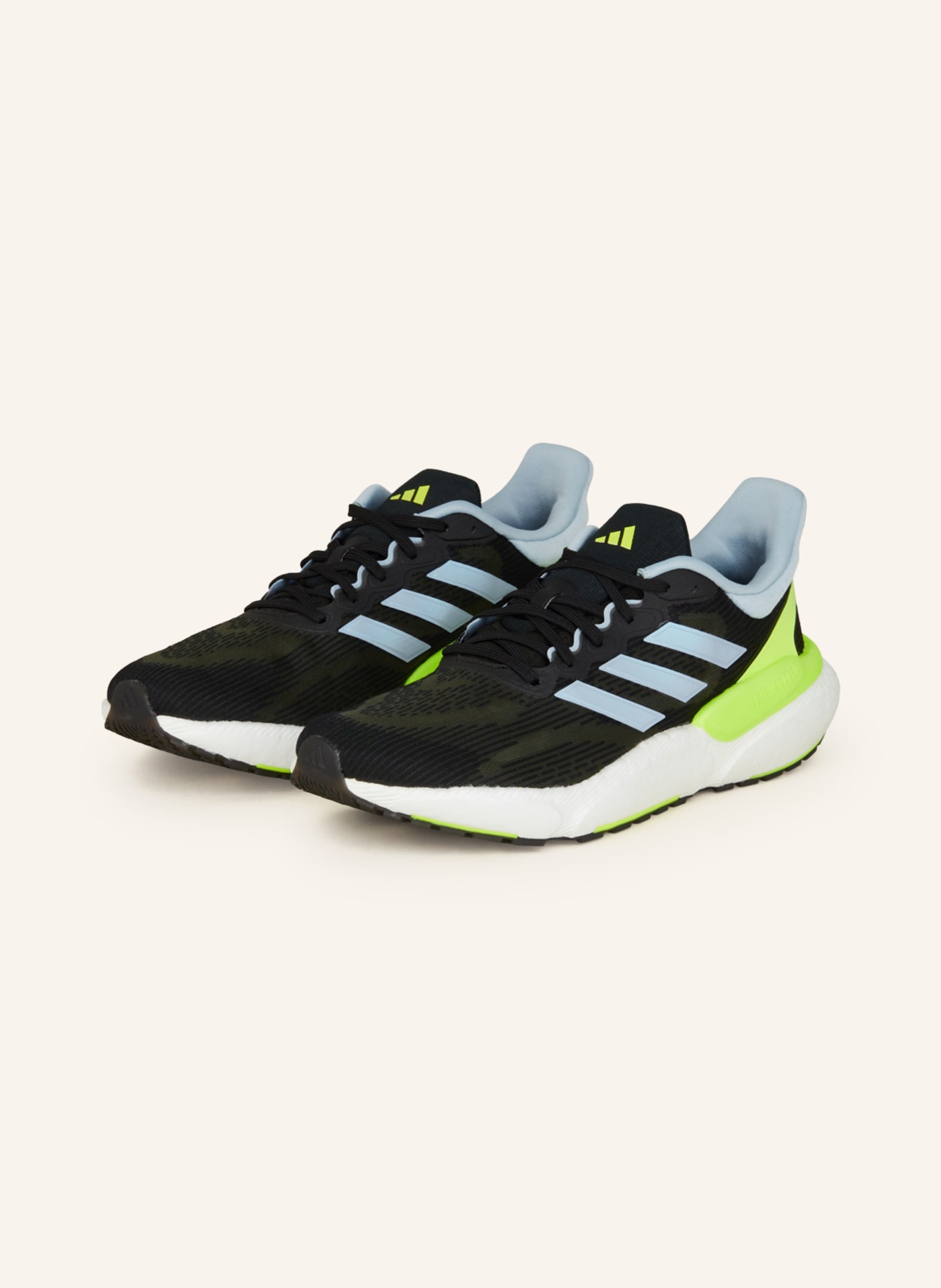 adidas Running shoes SOLARBOOST 5, Color: BLACK/ LIGHT BLUE/ NEON GREEN (Image 1)