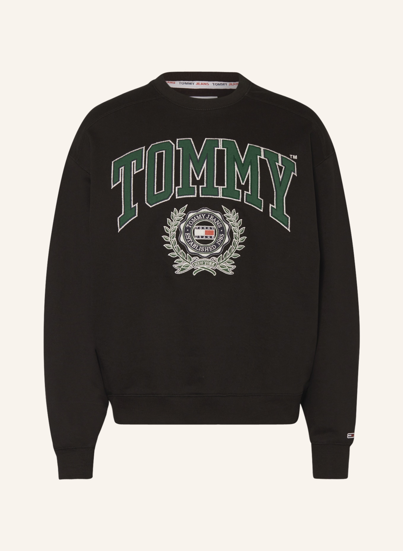 TOMMY JEANS Sweatshirt, Color: BLACK/ GREEN (Image 1)