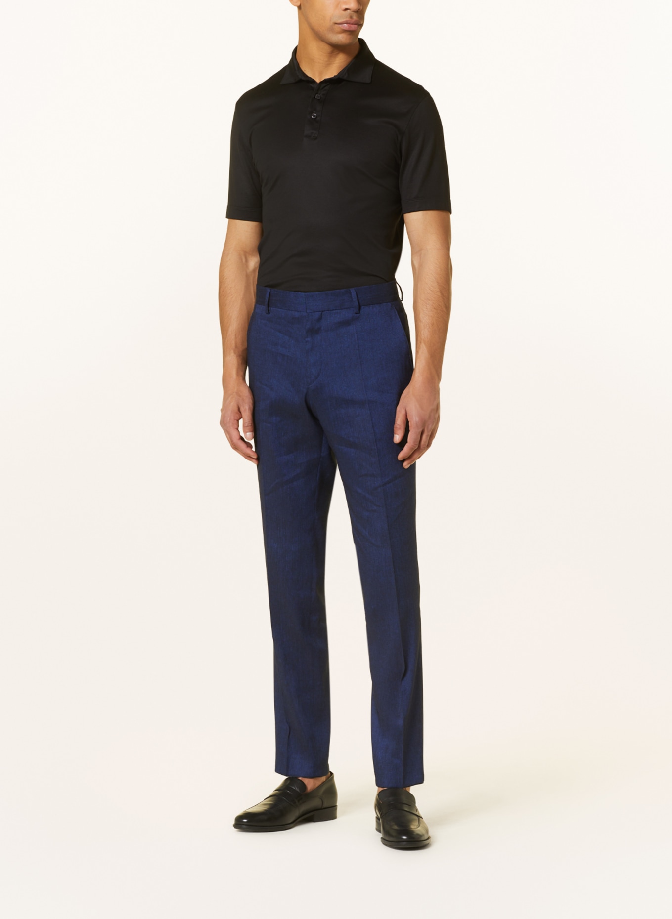 BOSS Anzughose GENIUS Slim Fit mit Leinen, Farbe: 404 DARK BLUE (Bild 3)