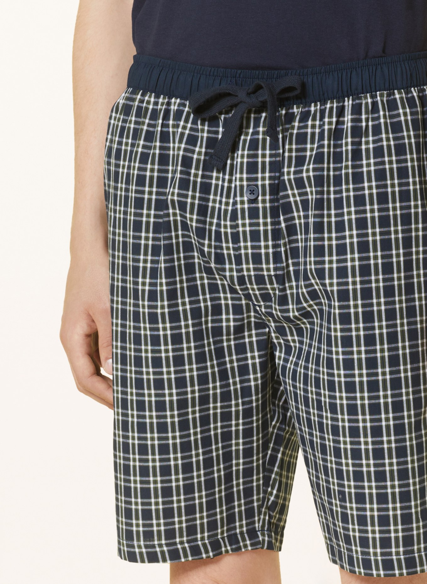 STROKESMAN'S Pajama shorts, Color: DARK GREEN/ DARK BLUE (Image 5)