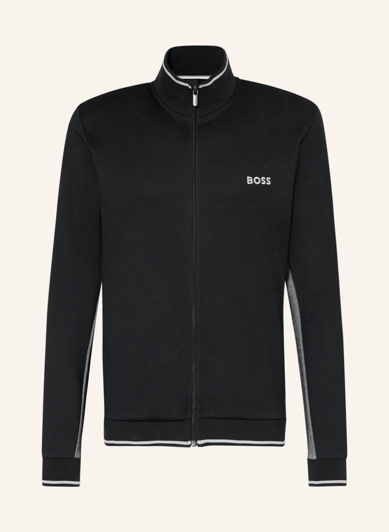 BOSS Lounge sweat jacket in black