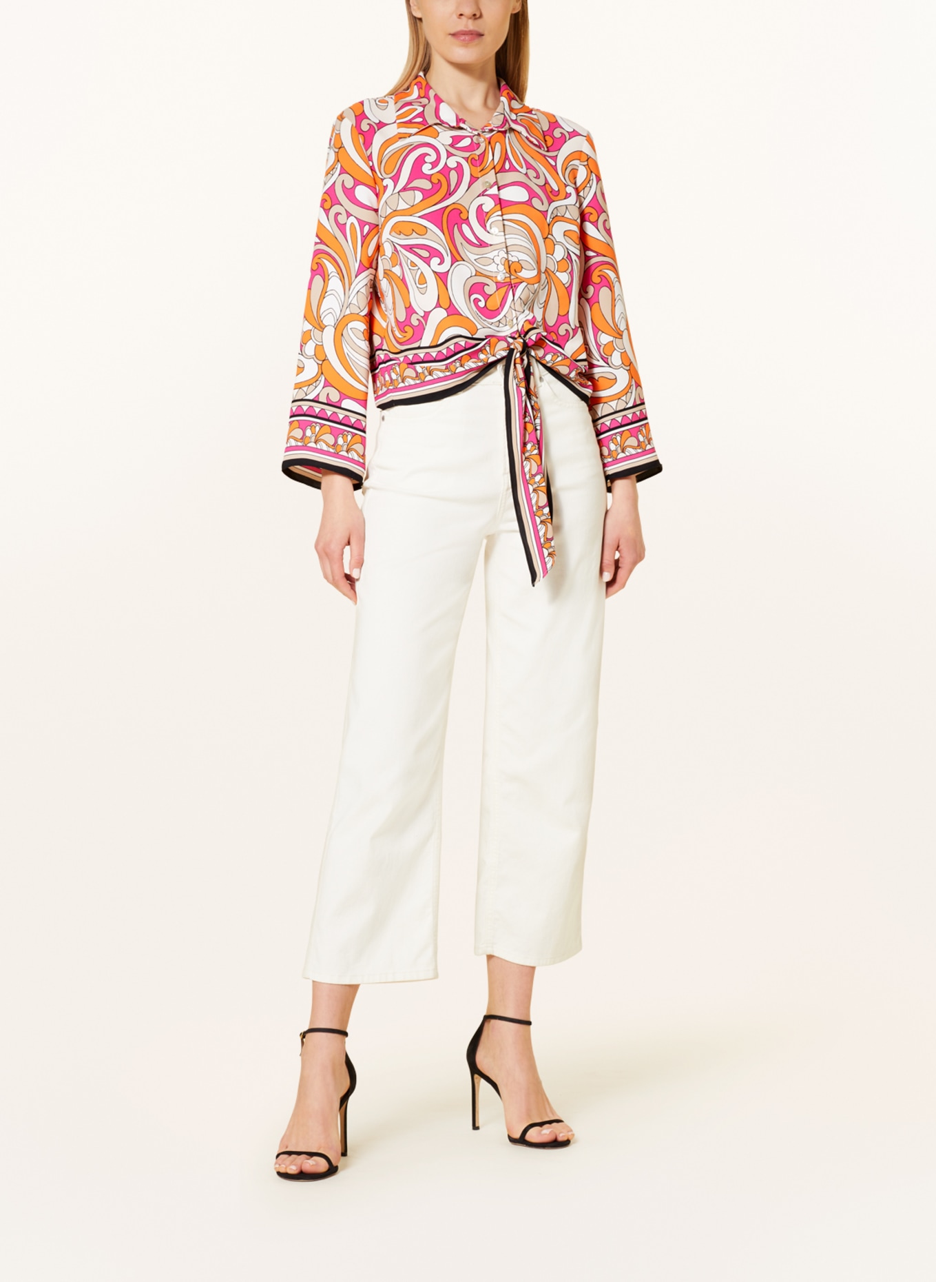 Joseph Ribkoff Shirt blouse, Color: WHITE/ FUCHSIA/ ORANGE (Image 2)