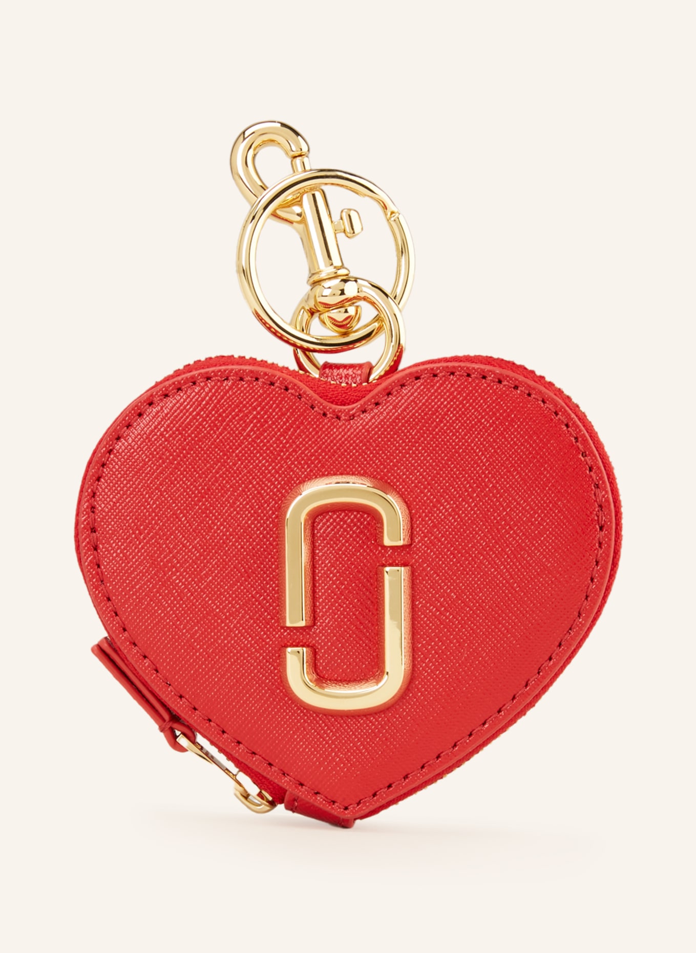 MARC JACOBS Münzetui THE HEART POUCH, Farbe: DUNKELROT/ GOLD (Bild 1)
