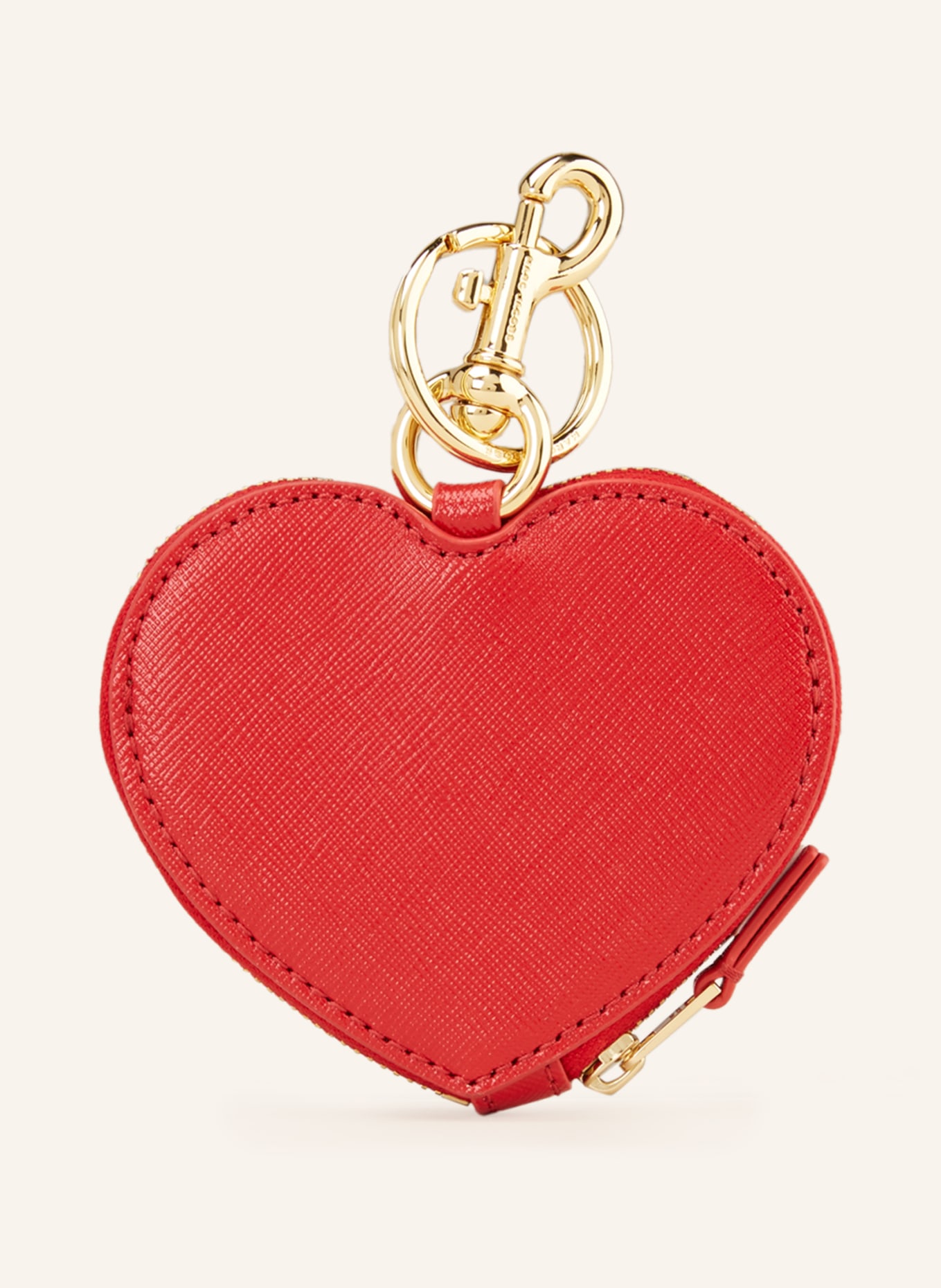 MARC JACOBS Münzetui THE HEART POUCH, Farbe: DUNKELROT/ GOLD (Bild 2)