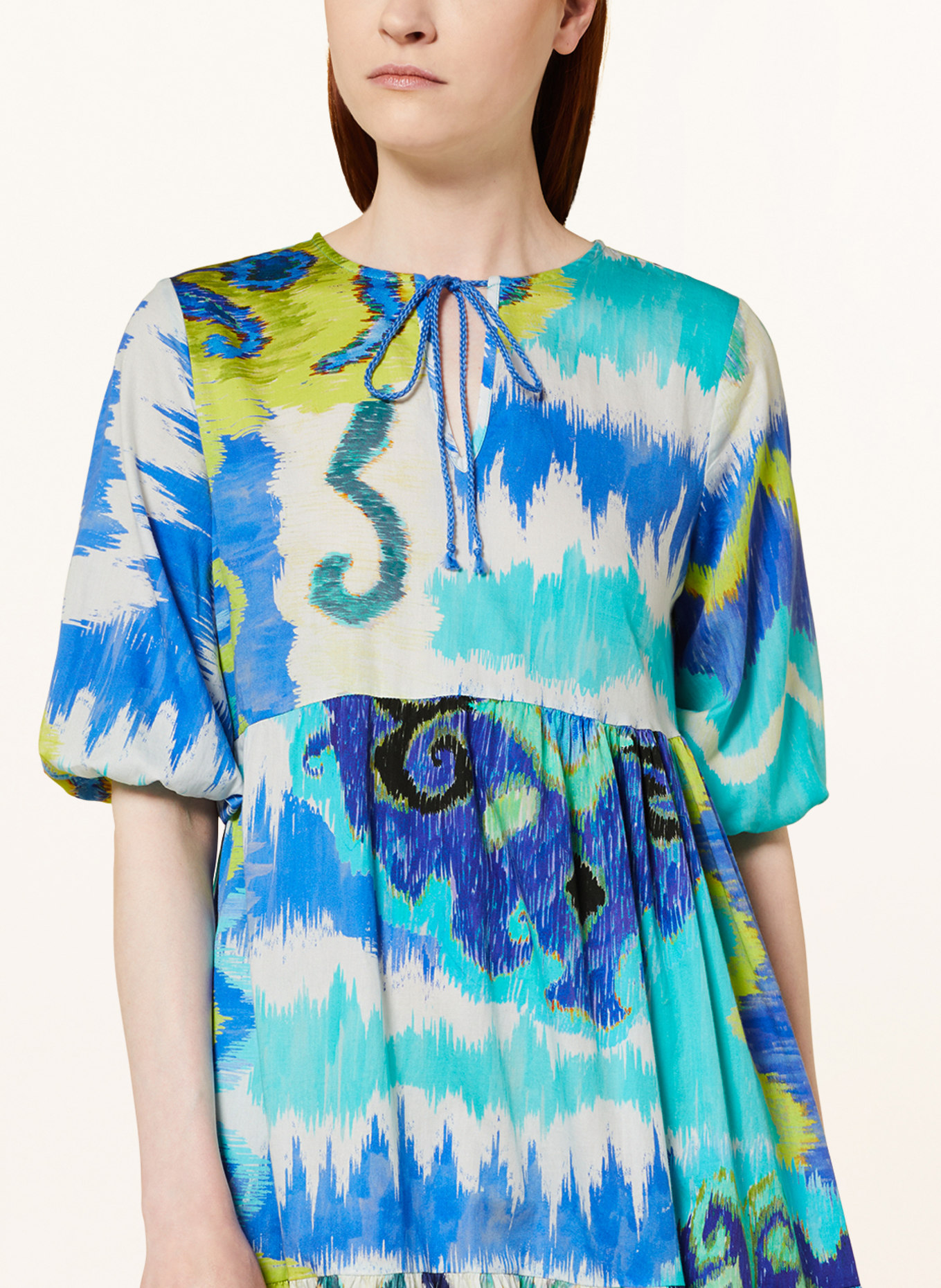 Emily VAN DEN BERGH Dress with 3/4 sleeves, Color: BLUE/ NEON YELLOW/ TURQUOISE (Image 4)