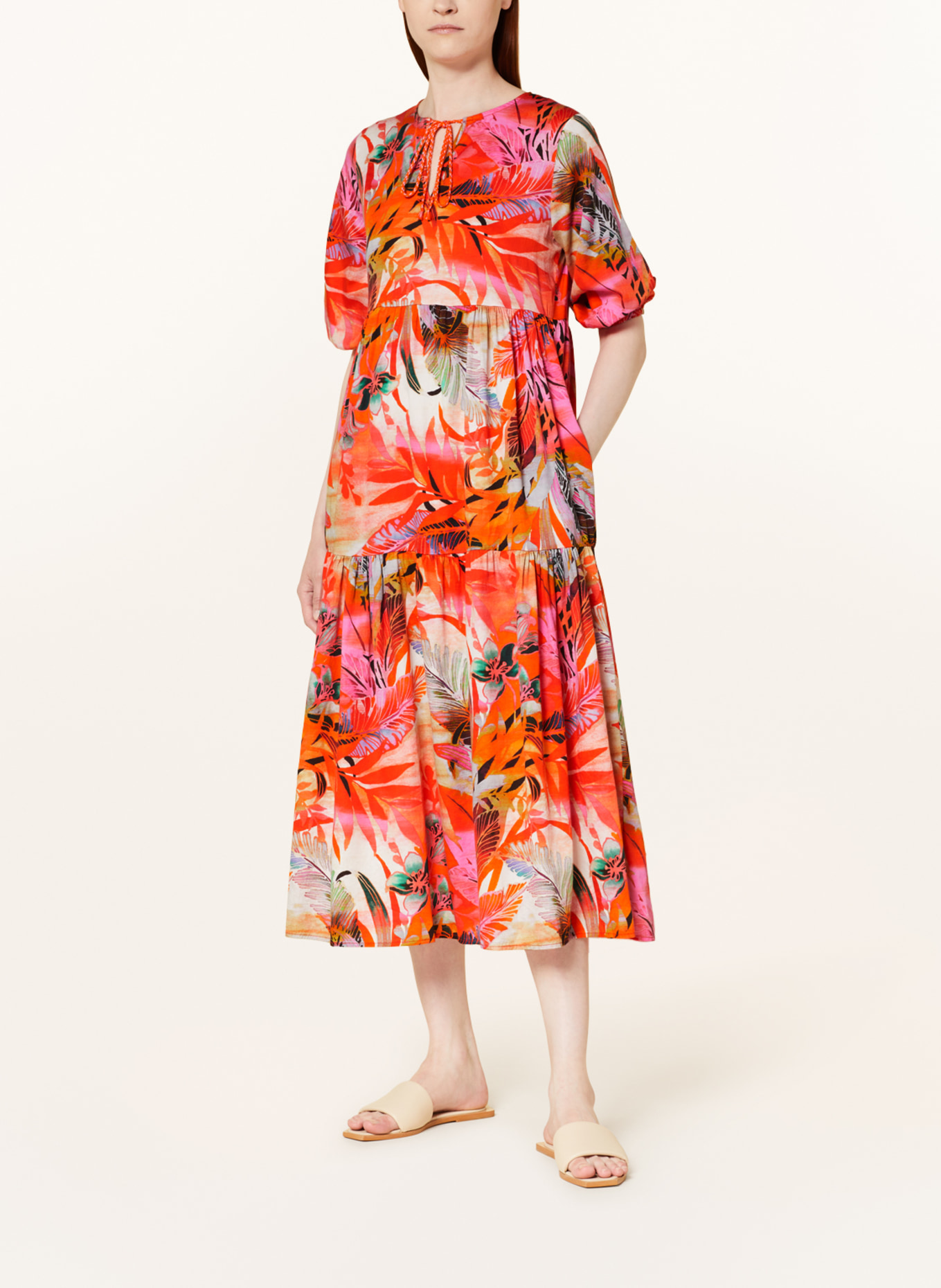 Emily VAN DEN BERGH Kleid mit 3/4-Arm, Farbe: ORANGE/ ROSA/ SCHWARZ (Bild 2)