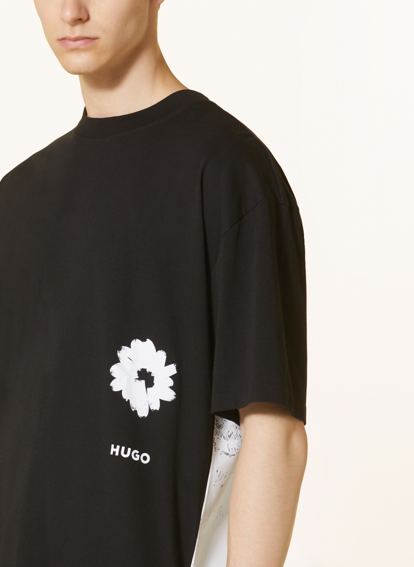 HUGO T-Shirt DIORE, Farbe: SCHWARZ/ WEISS (Bild 4)
