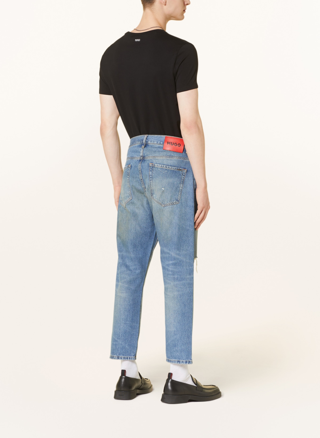 HUGO Destroyed jeans Loose tapered fit, Color: 431 BRIGHT BLUE (Image 3)