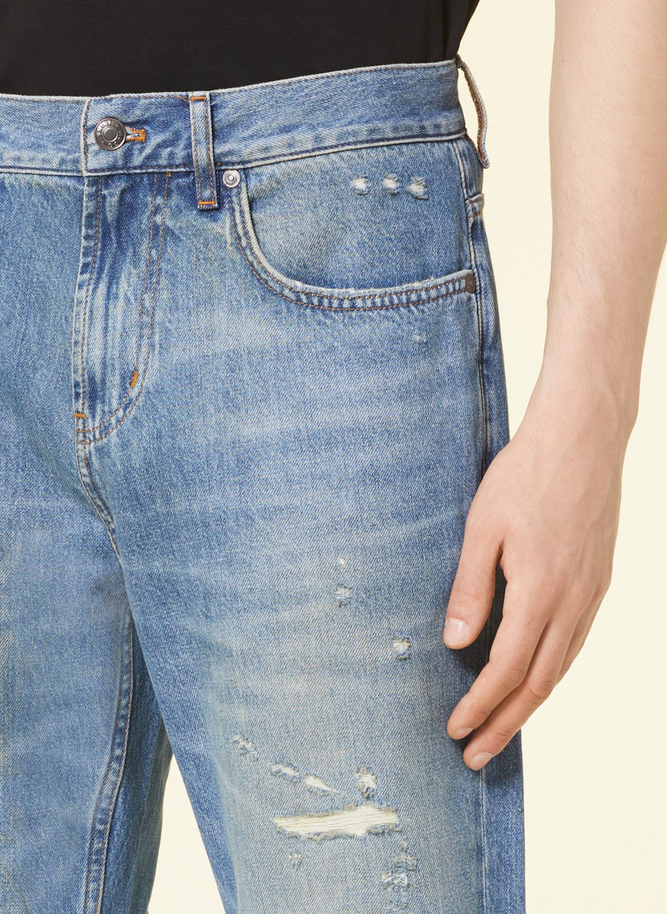 HUGO Destroyed jeans Loose tapered fit, Color: 431 BRIGHT BLUE (Image 5)