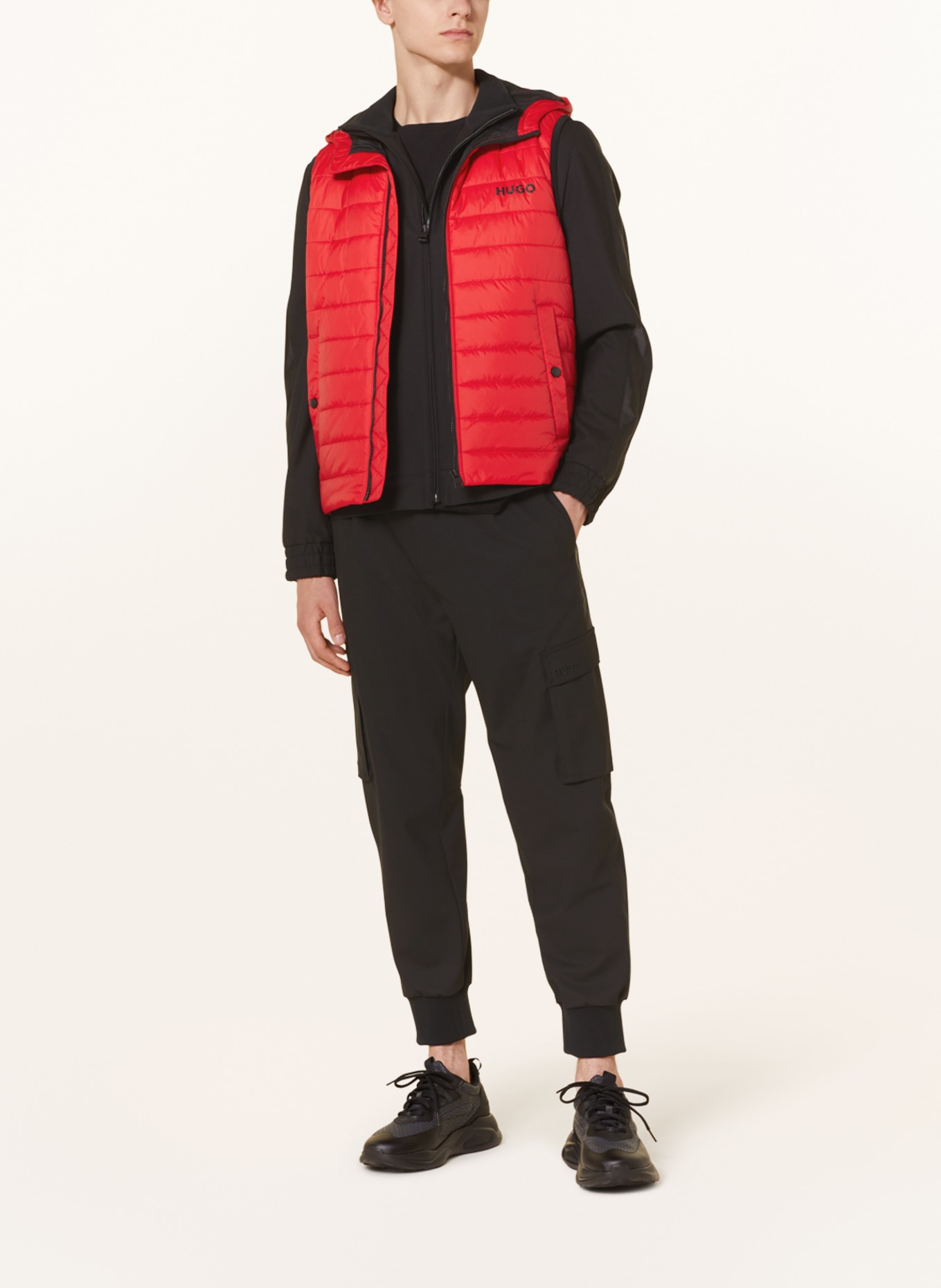 HUGO Quilted vest BENETO, Color: RED (Image 2)
