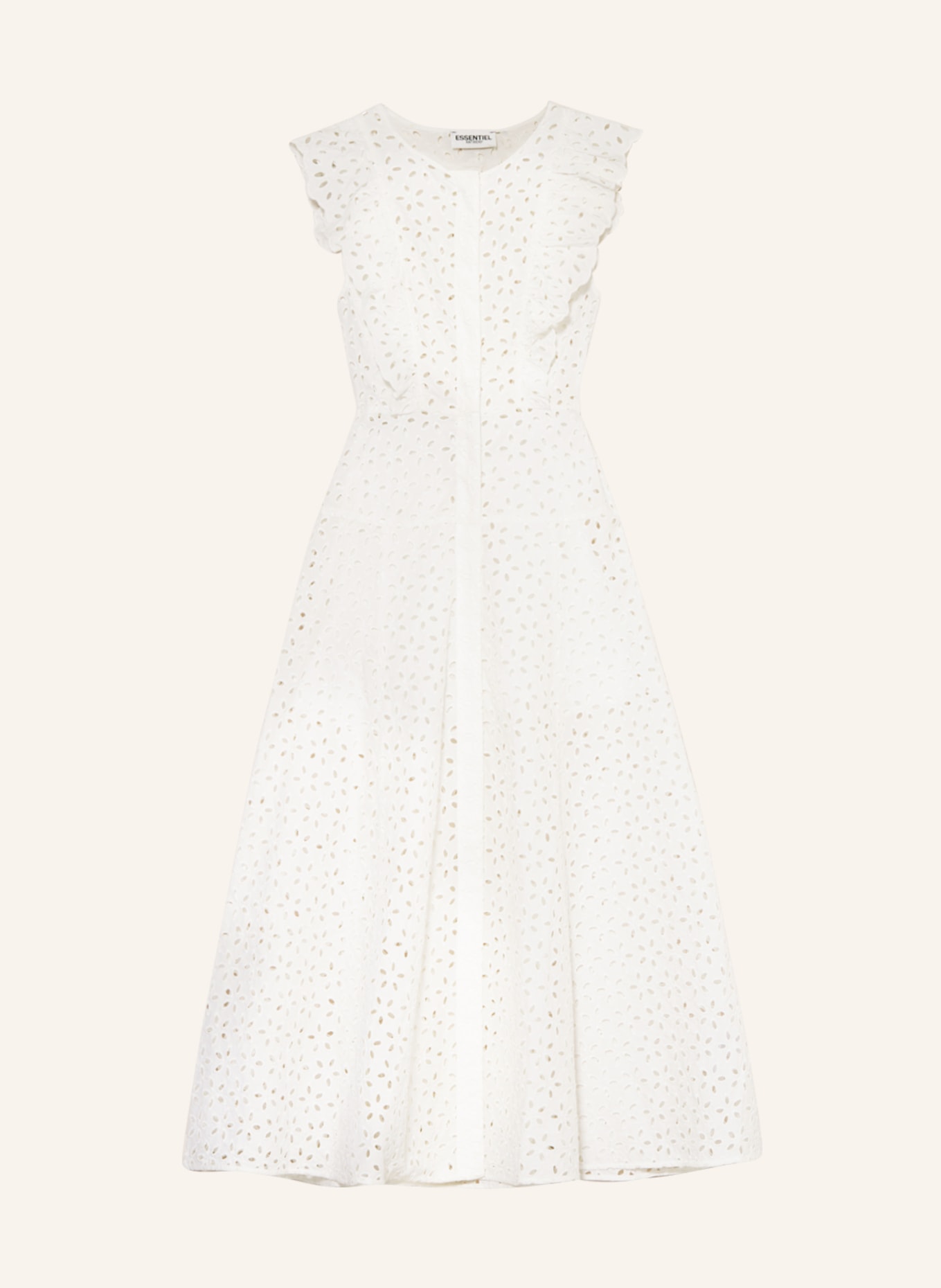 ESSENTIEL ANTWERP Shirt dress DRACTAL made of broderie anglaise, Color: WHITE (Image 1)
