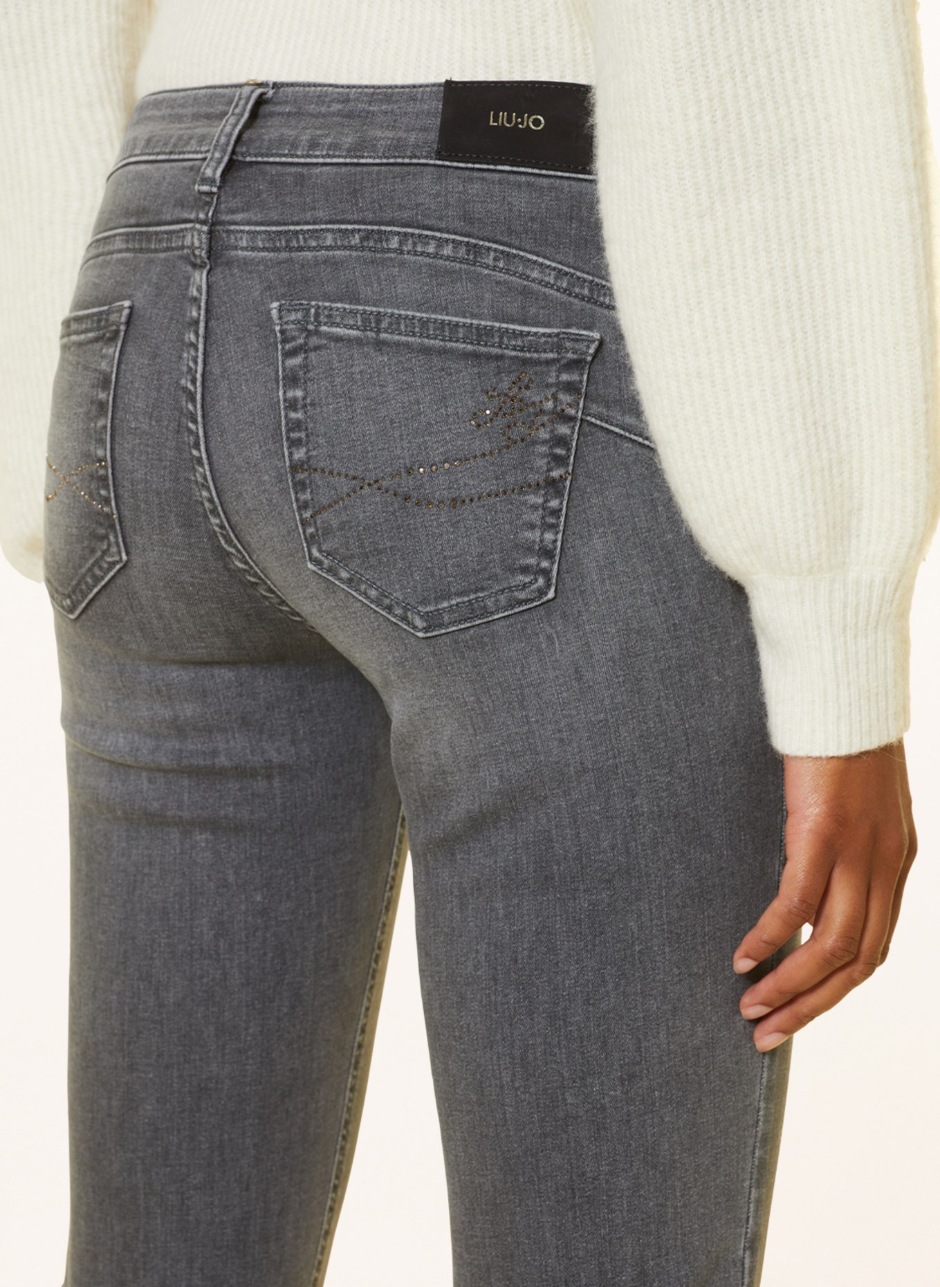 LIU JO Jeans mit Schmucksteinen, Farbe: 88202 Den.gr.remarkab.wash (Bild 5)