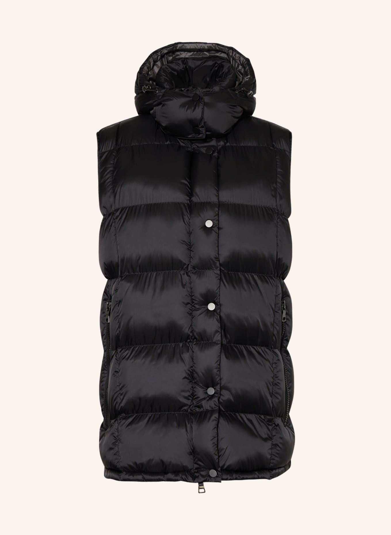 No.1 Como Quilted vest MILLIE WE with detachable hood, Color: BLACK (Image 1)