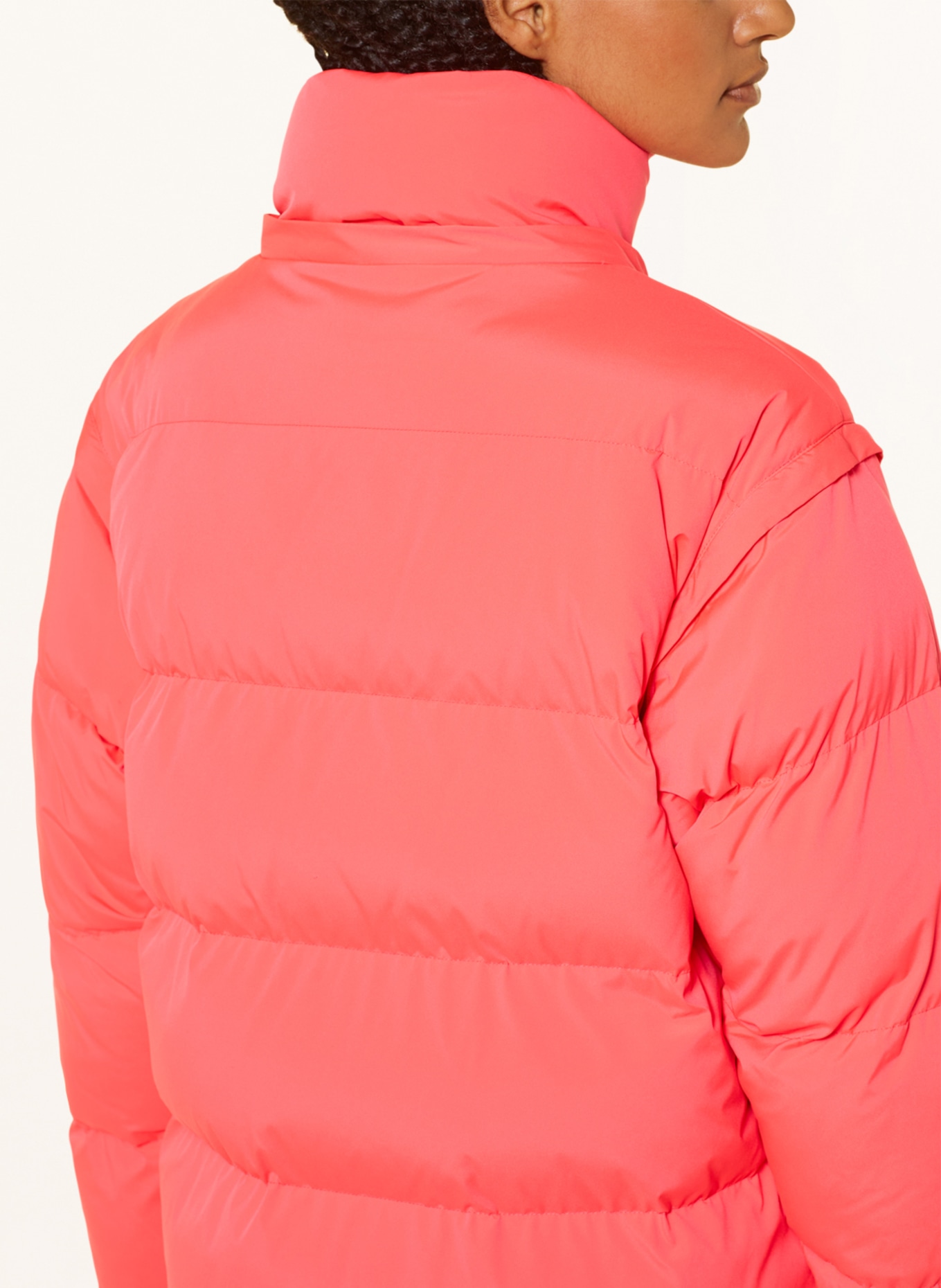 BLONDE No.8 Prošívaný kabát LOUISE s odnímatelnou kapucí a rukávy, Barva: NEONOVĚ ORANŽOVÁ (Obrázek 7)