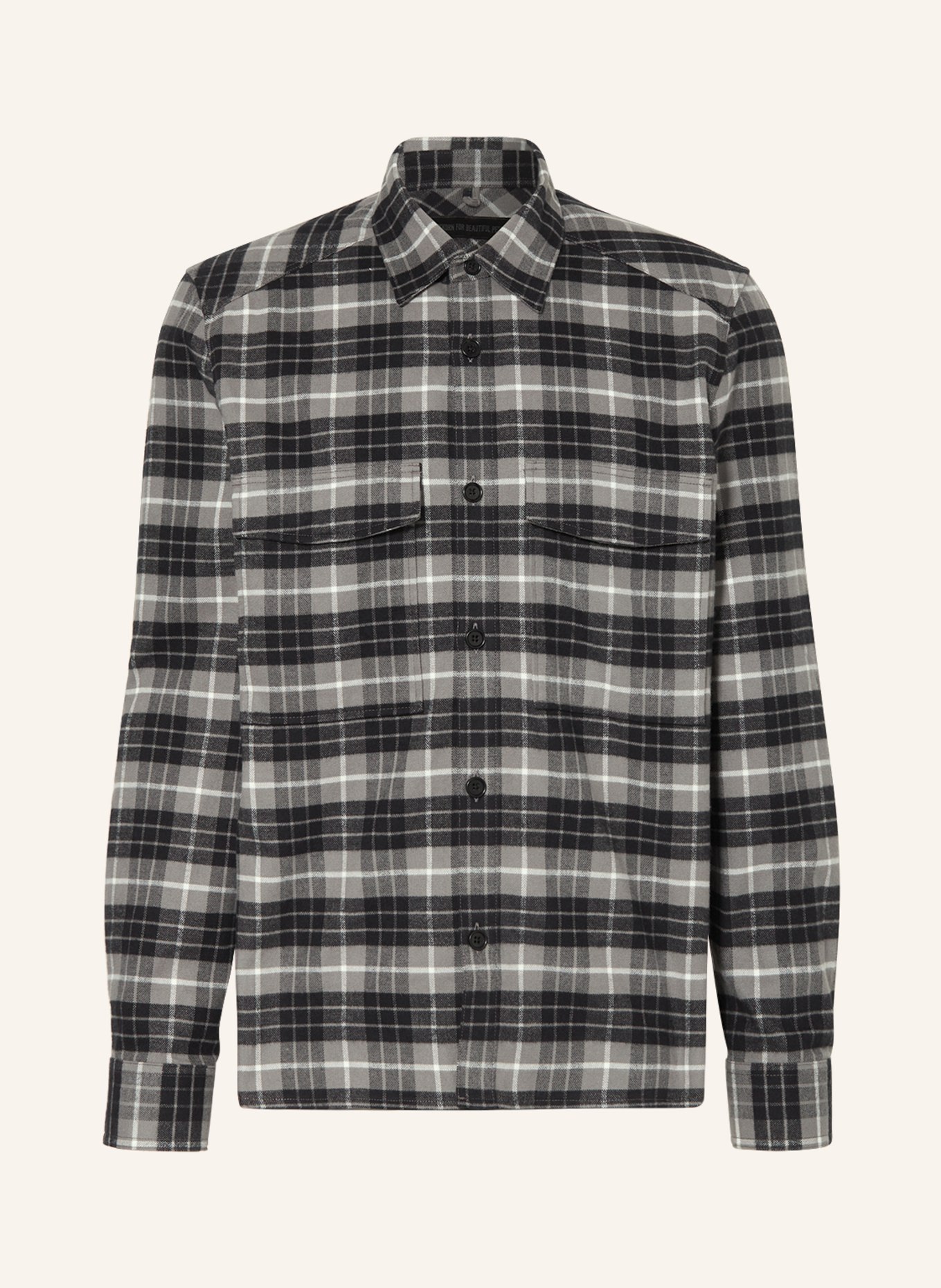 DRYKORN Flannel shirt GUNRAY comfort fit, Color: GRAY/ BLACK/ WHITE (Image 1)