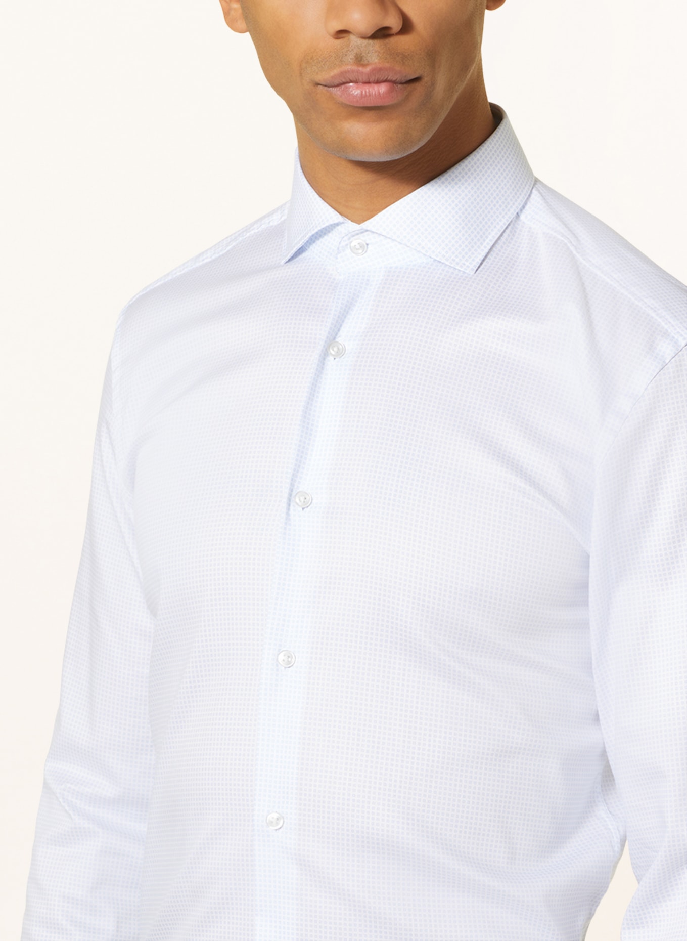 BOSS Shirt HANK slim fit, Color: WHITE/ LIGHT BLUE (Image 4)
