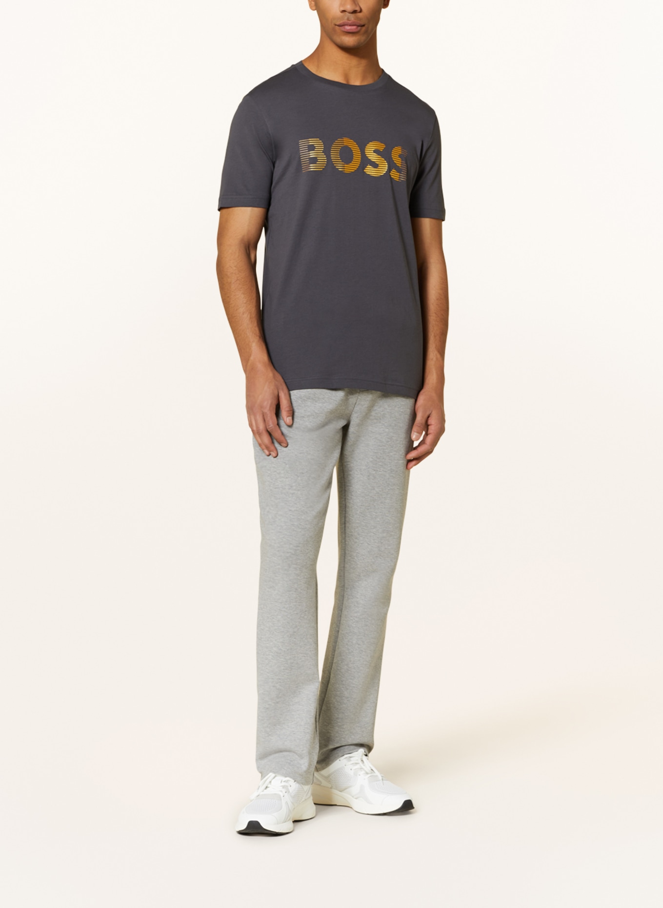 BOSS T-Shirt, Farbe: DUNKELGRAU/ GOLD (Bild 2)