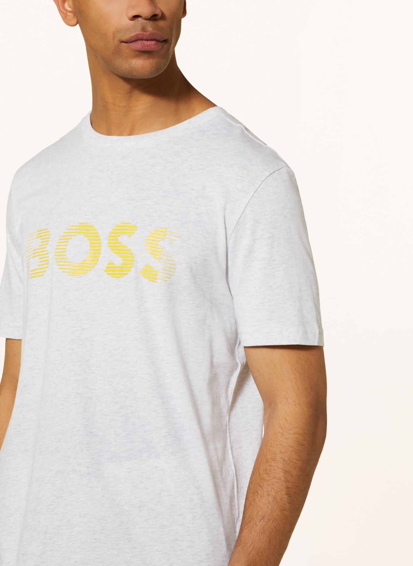 BOSS T-Shirt, Farbe: HELLGRAU/ GELB (Bild 4)