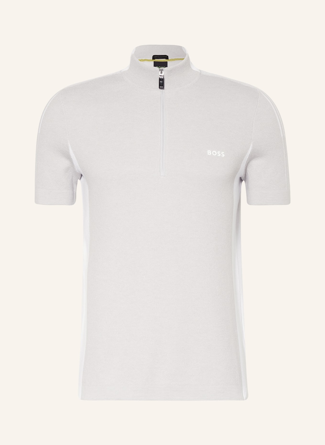 BOSS Strick-Poloshirt ZINOS Regular Fit, Farbe: HELLGRAU (Bild 1)