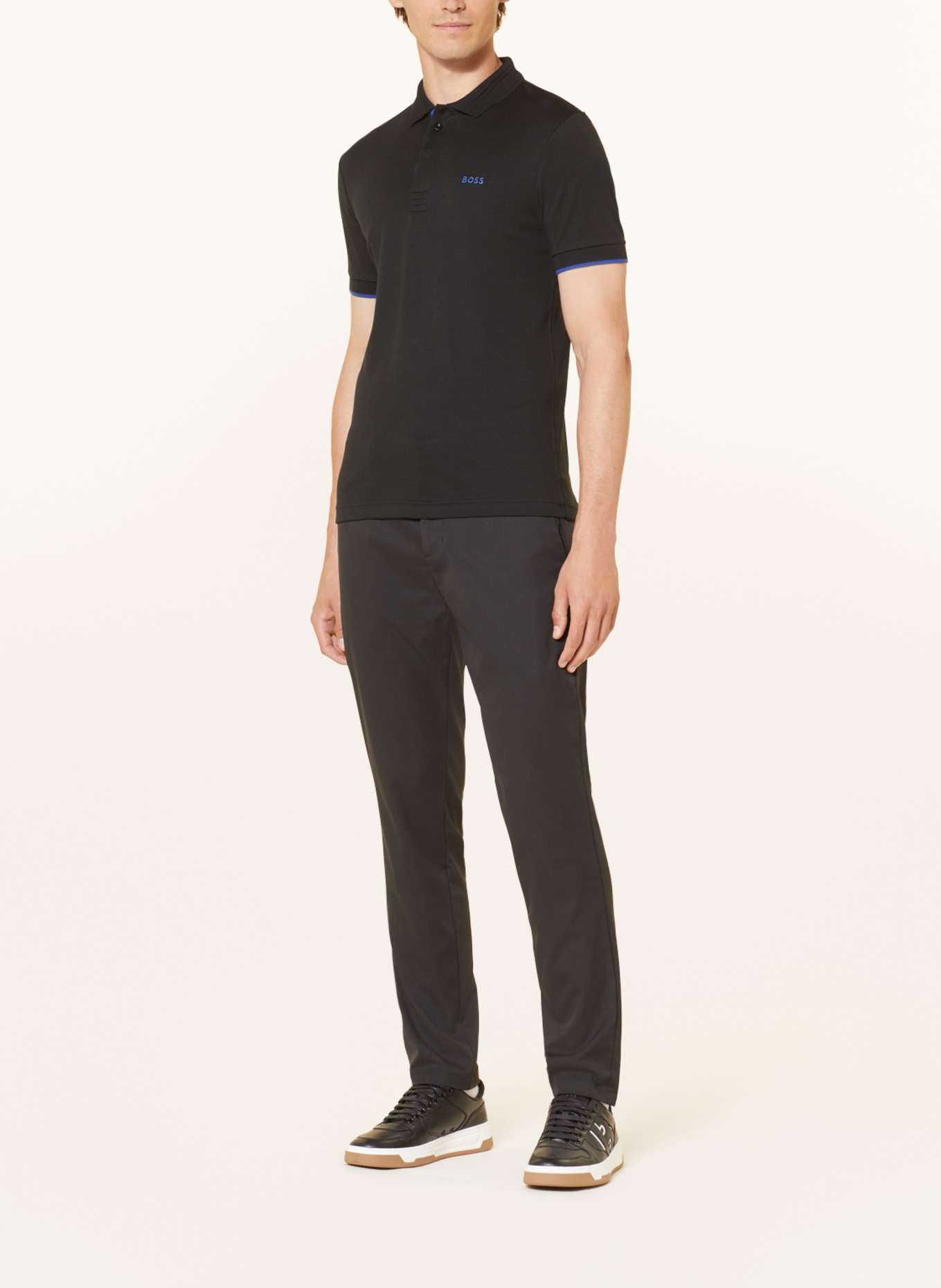 BOSS Jersey polo shirt PAULE slim fit, Color: BLACK (Image 2)