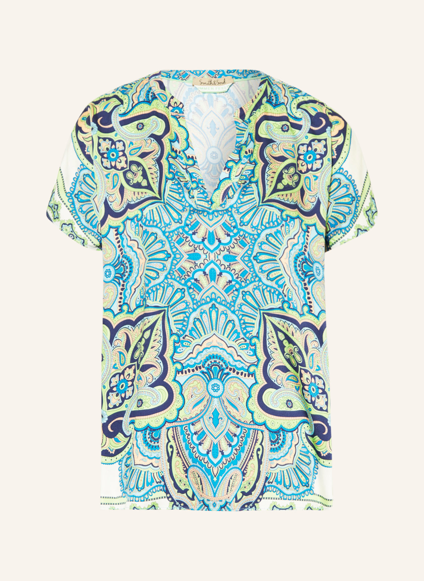 Smith & Soul Shirt blouse VINCE, Color: NEON GREEN/ NEON BLUE/ DARK BLUE (Image 1)
