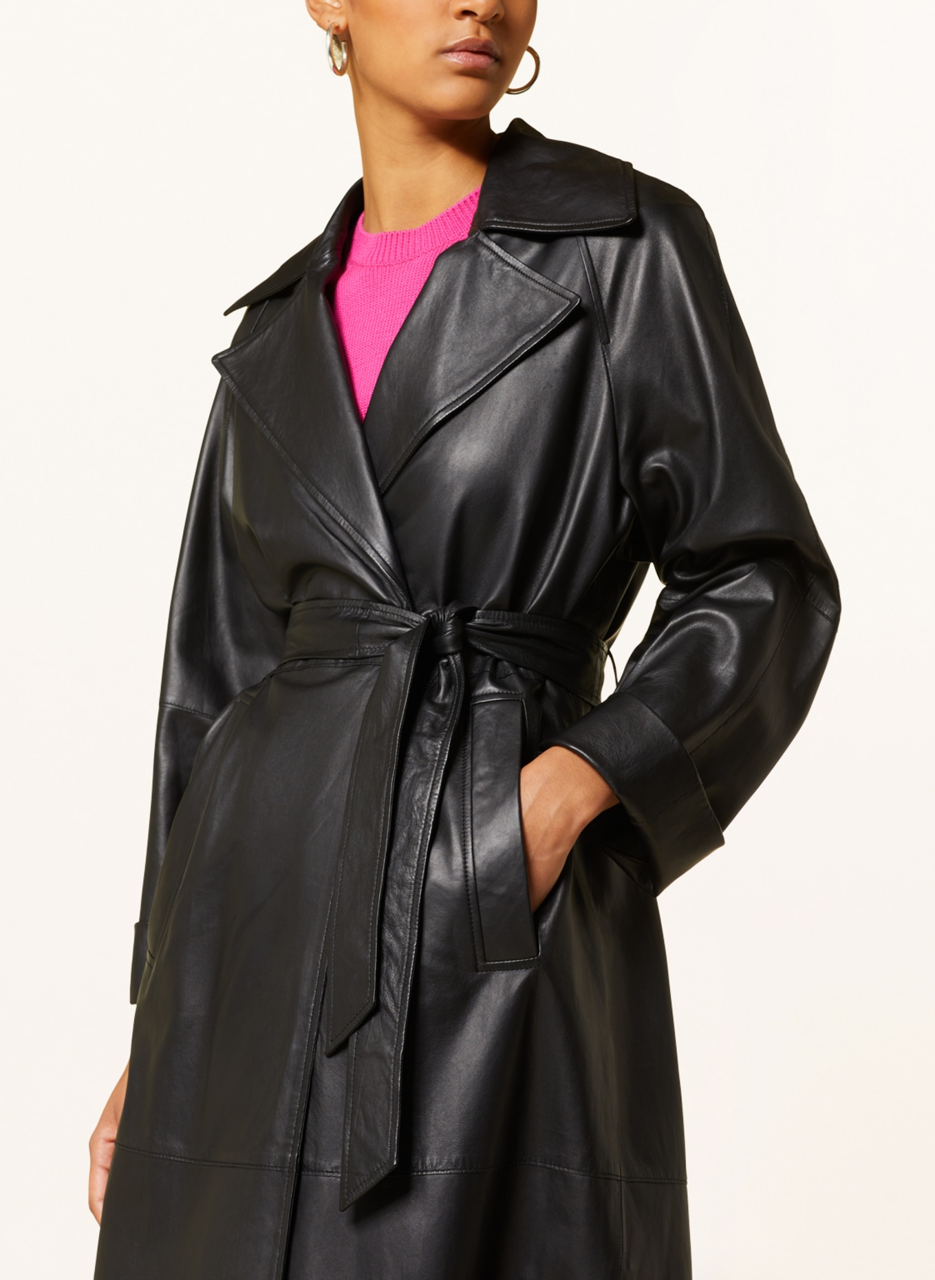 RIANI Trench coat made of leather, Color: BLACK (Image 4)