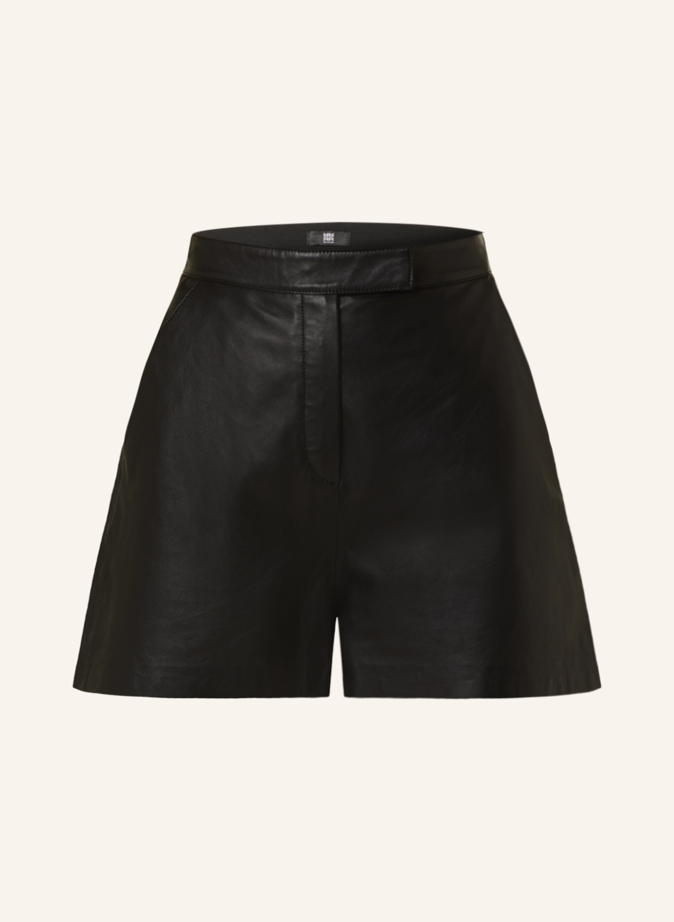 RIANI Leather shorts, Color: BLACK (Image 1)