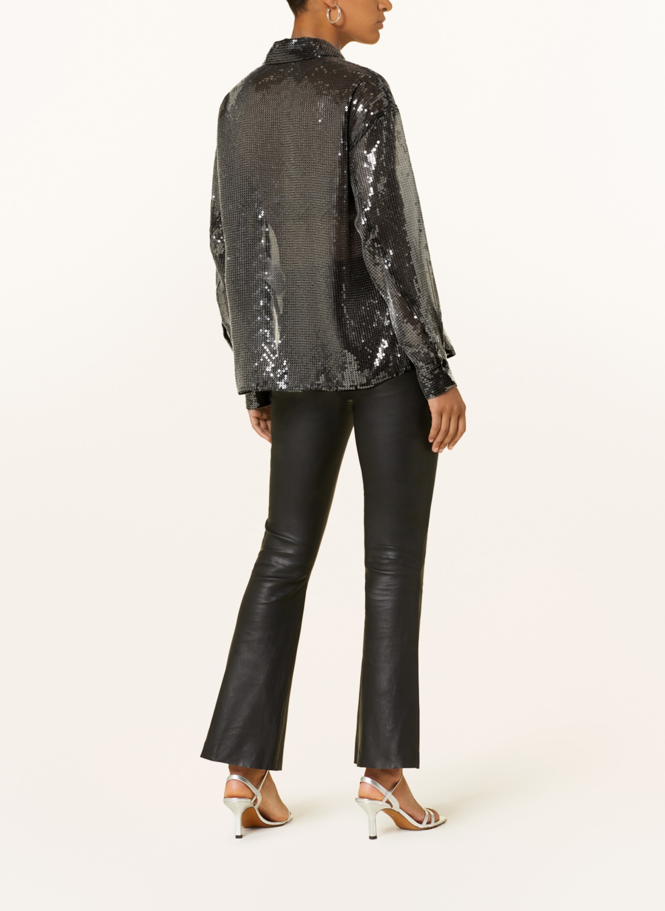 RIANI Shirt blouse with sequins, Color: DARK GRAY (Image 3)