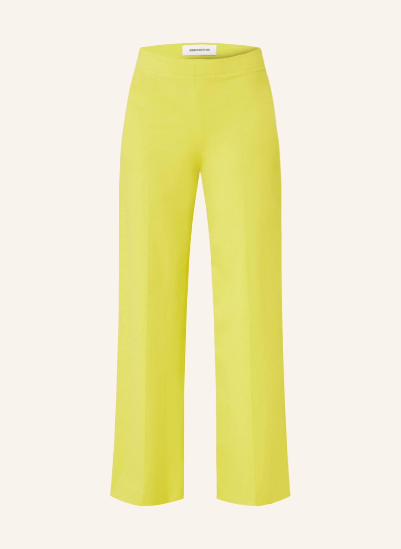 DRYKORN Wide leg trousers BEFORE in jersey, Color: YELLOW (Image 1)