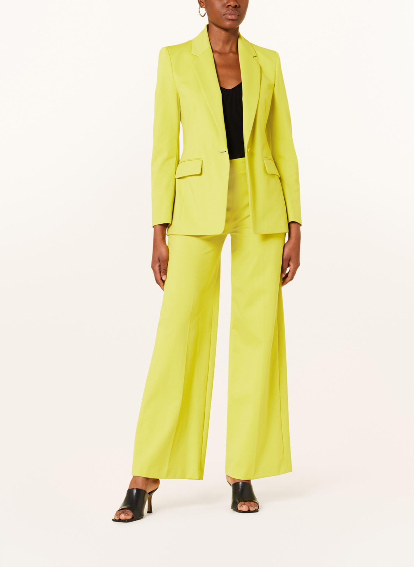 DRYKORN Wide leg trousers BEFORE in jersey, Color: YELLOW (Image 2)