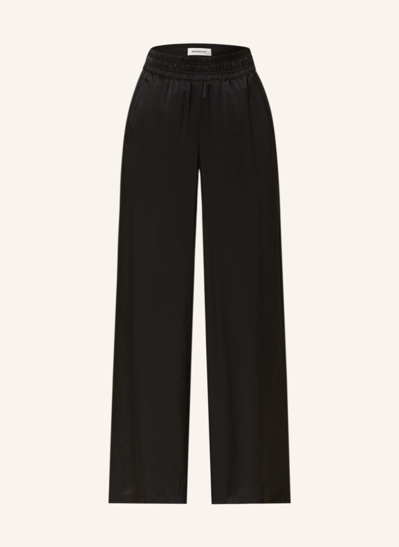DRYKORN Wide leg trousers CEILING in satin, Color: BLACK (Image 1)